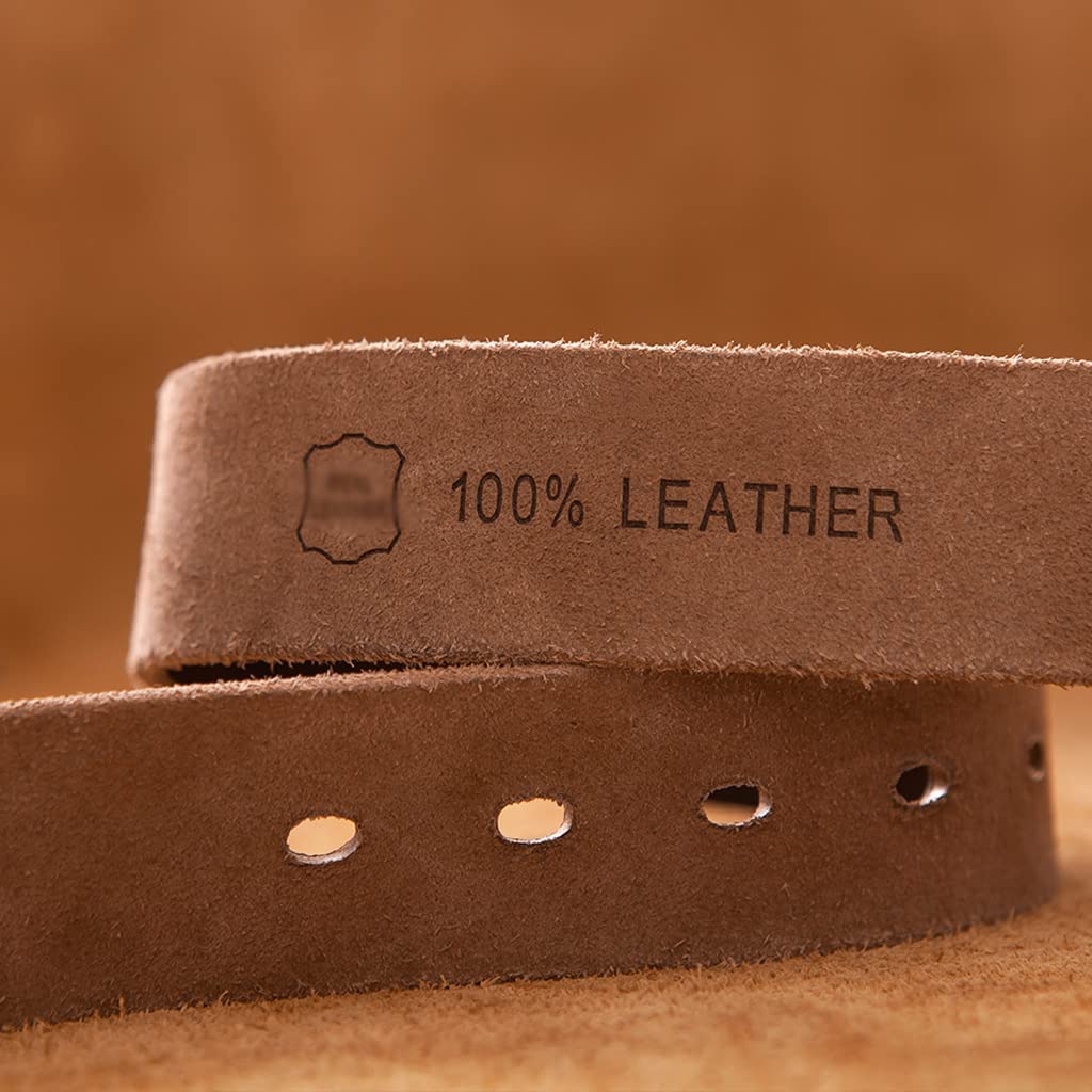 Cinturón 100% de Cuero de Vaca para Hombre, Cinturones Casuales de 38MM de Largo y Ancho Ajustable con Cinturones de Hebilla de una Sola Punta para el Trabajo y los Negocios