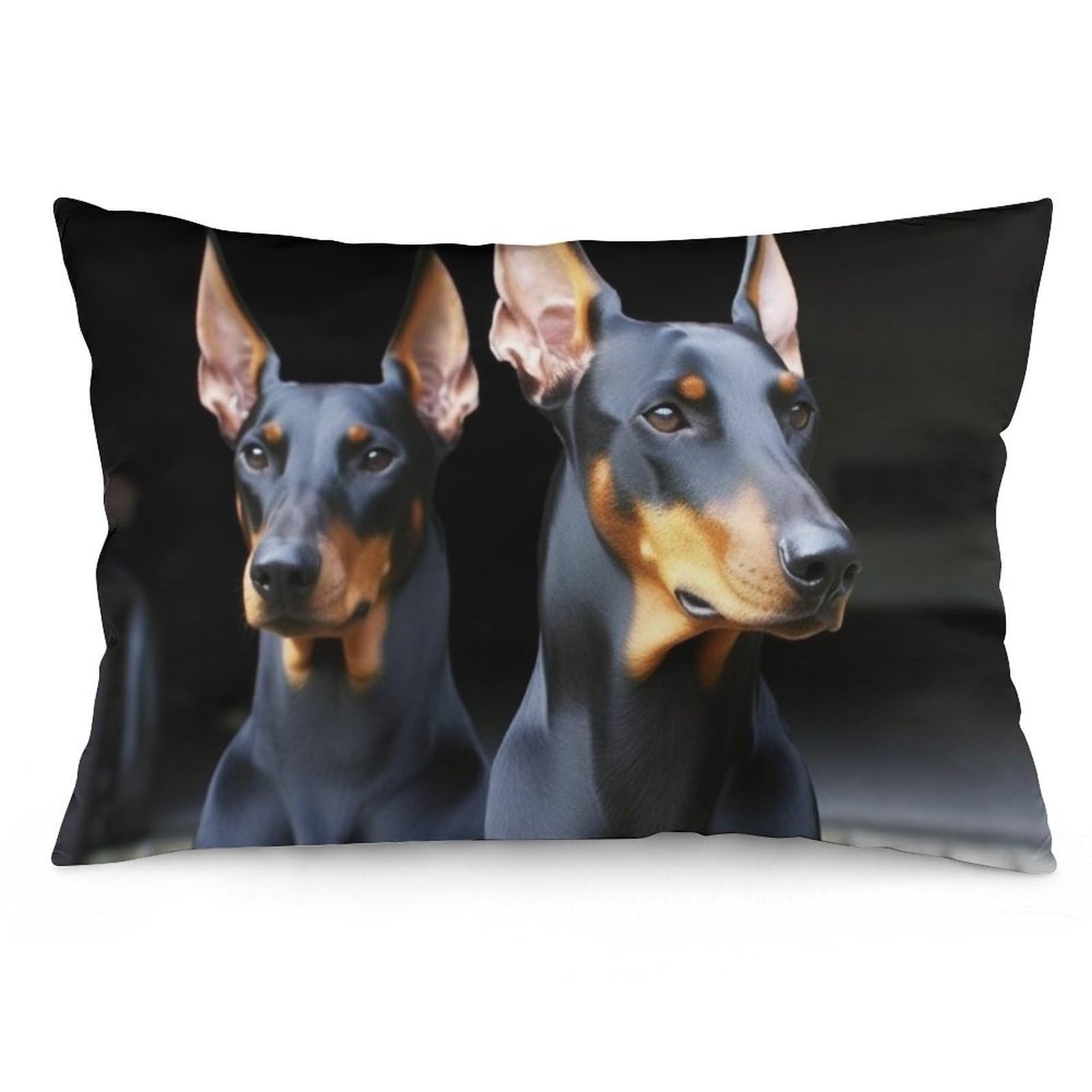 NONHAI 2 Pack Pillow Cases for Hair and Skin, Soft Breathable Pillow Case Covers with Hidden Zipper, Doberman Pillowcase 12 "x20 Pillow Covers for Sleeping Gift