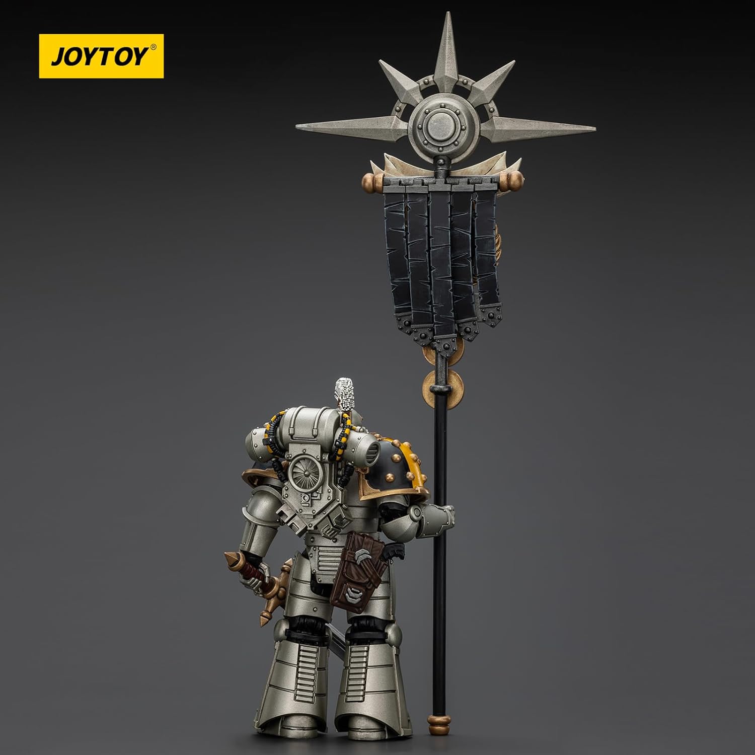 JOYTOY Warhammer 40k Iron WarriorsCommand Squad Chosen with Legion Standard 1/18 Action Figure Collect and Display Model