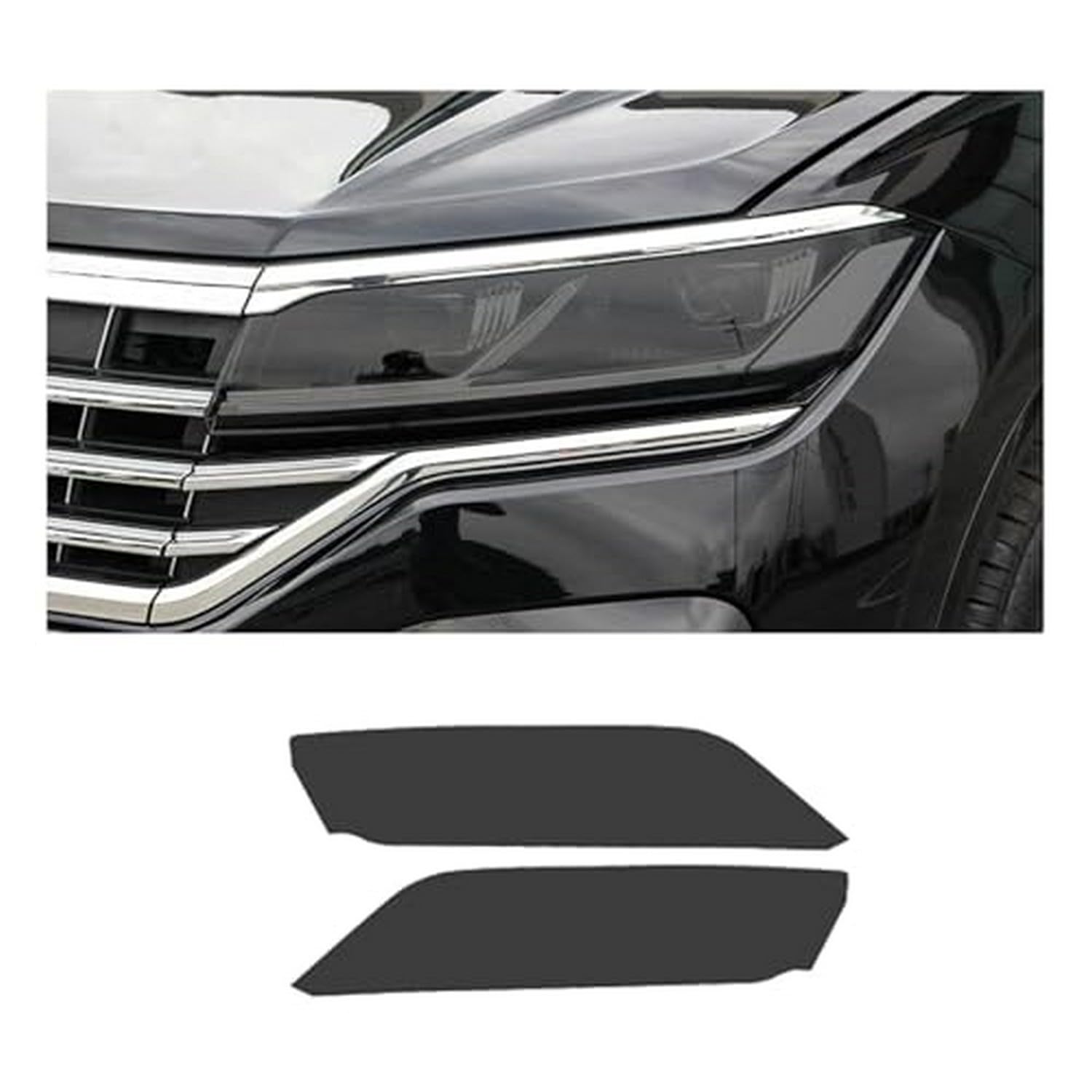 Film protection phares Touareg 2019 anti-jaunissement TPU fumé x2