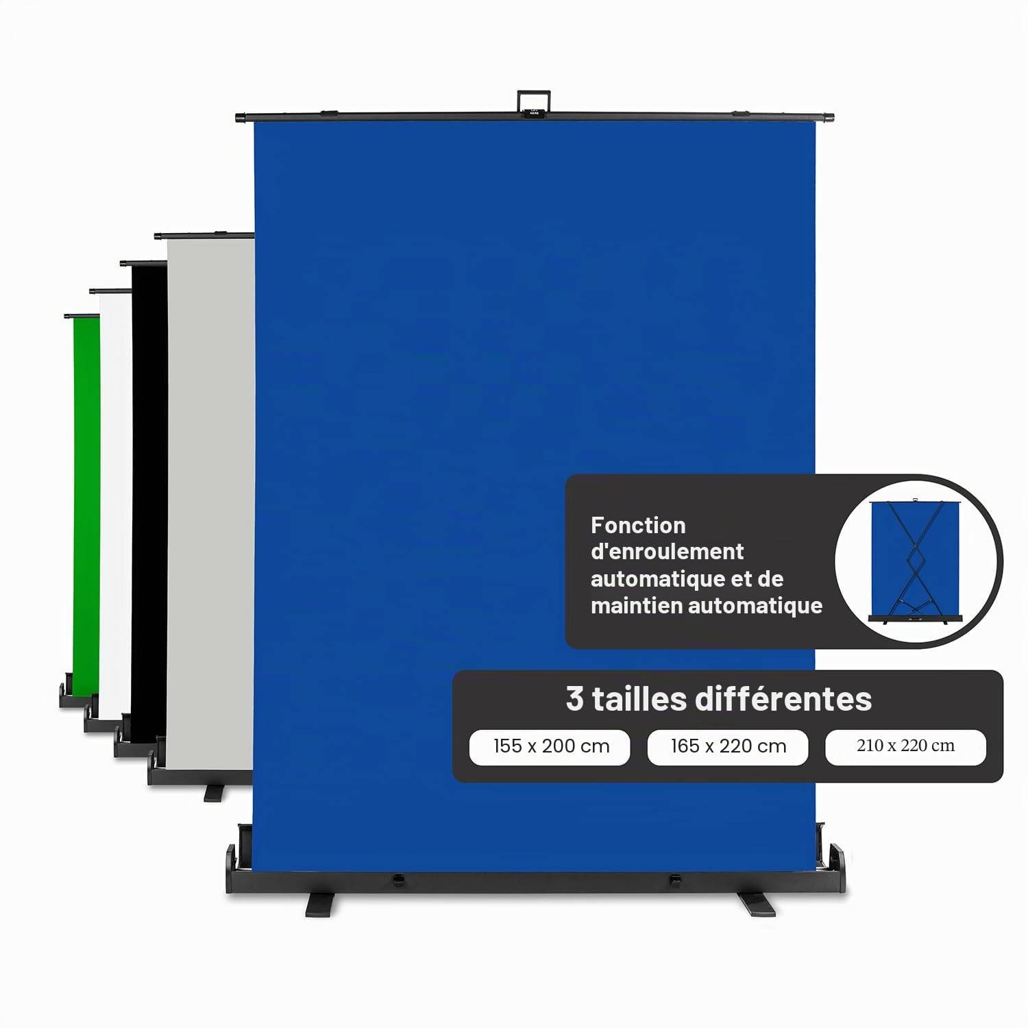 walimex Pro Roll-up Panel Fond 155x200cm Bleu