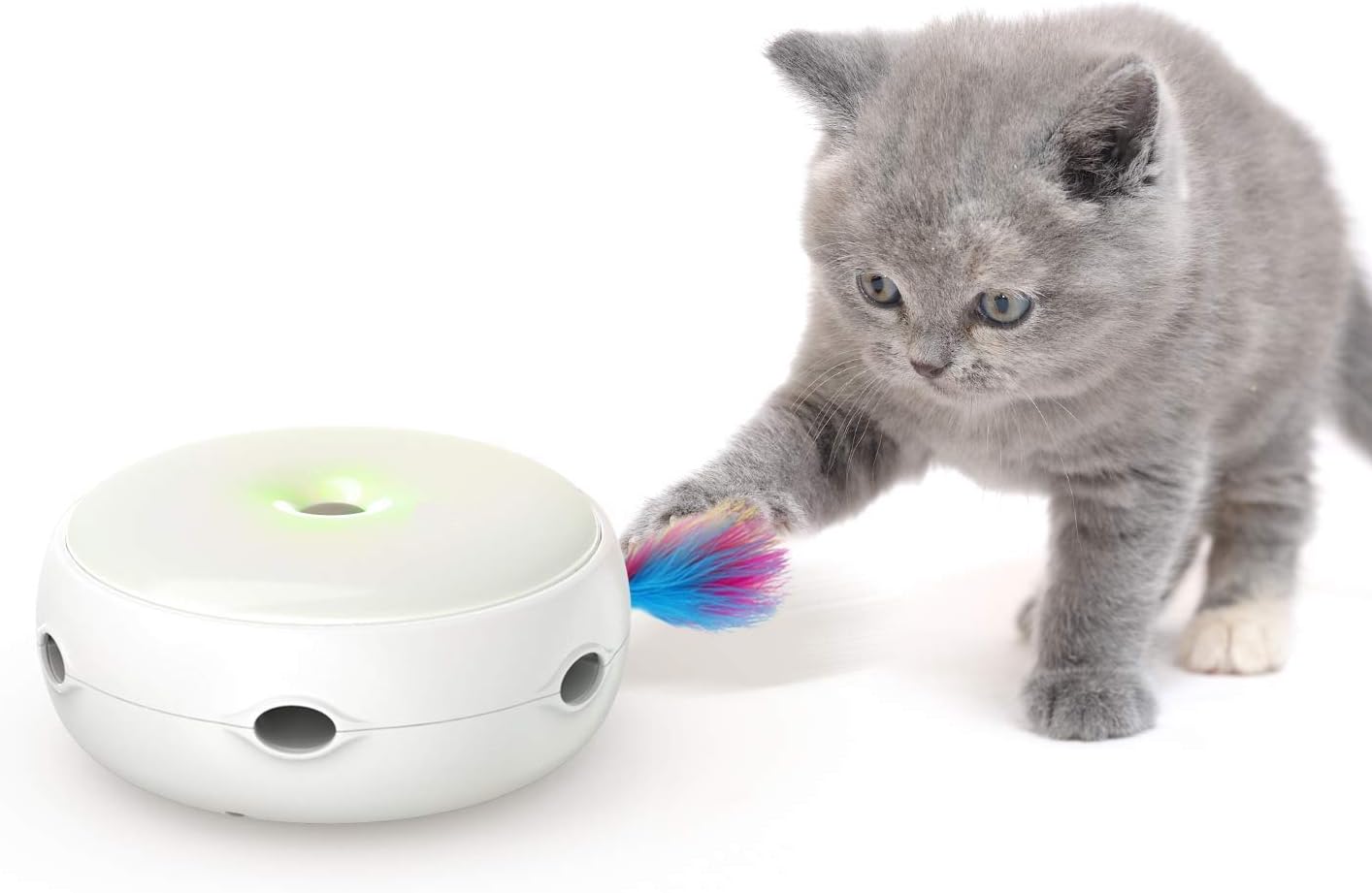 Oliiss Interactive Cat Toys, Three Modes Feather Toy Day&Night Play Automatic Smart Cat Toy Randomly Stimulates Cat's Senses Electronic…