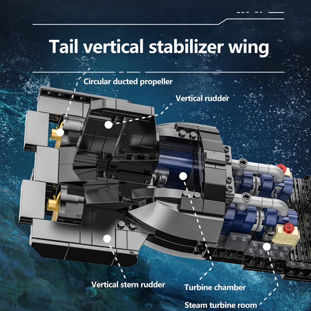 DUANT 628020 941 Modell Atom-U-Boote Bausteine Bausatz, 4474 Stück Militär Atom-U-Boot-Komponenten von Kriegsschiffen, Sammelbar Zeigen Sie U-Boot Modelle Spielzeug und Geschenke