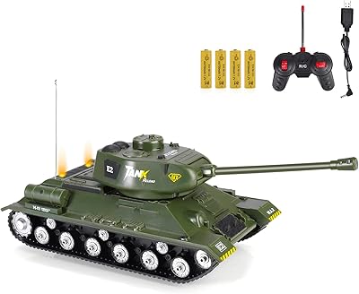 ele ELEOPTION Remote Control RC Tank with Rotating Turret and Sound Tank Toy Gift for Kids Boys Girls 3-8 Years Army Tanks Military Vehicles Toys
