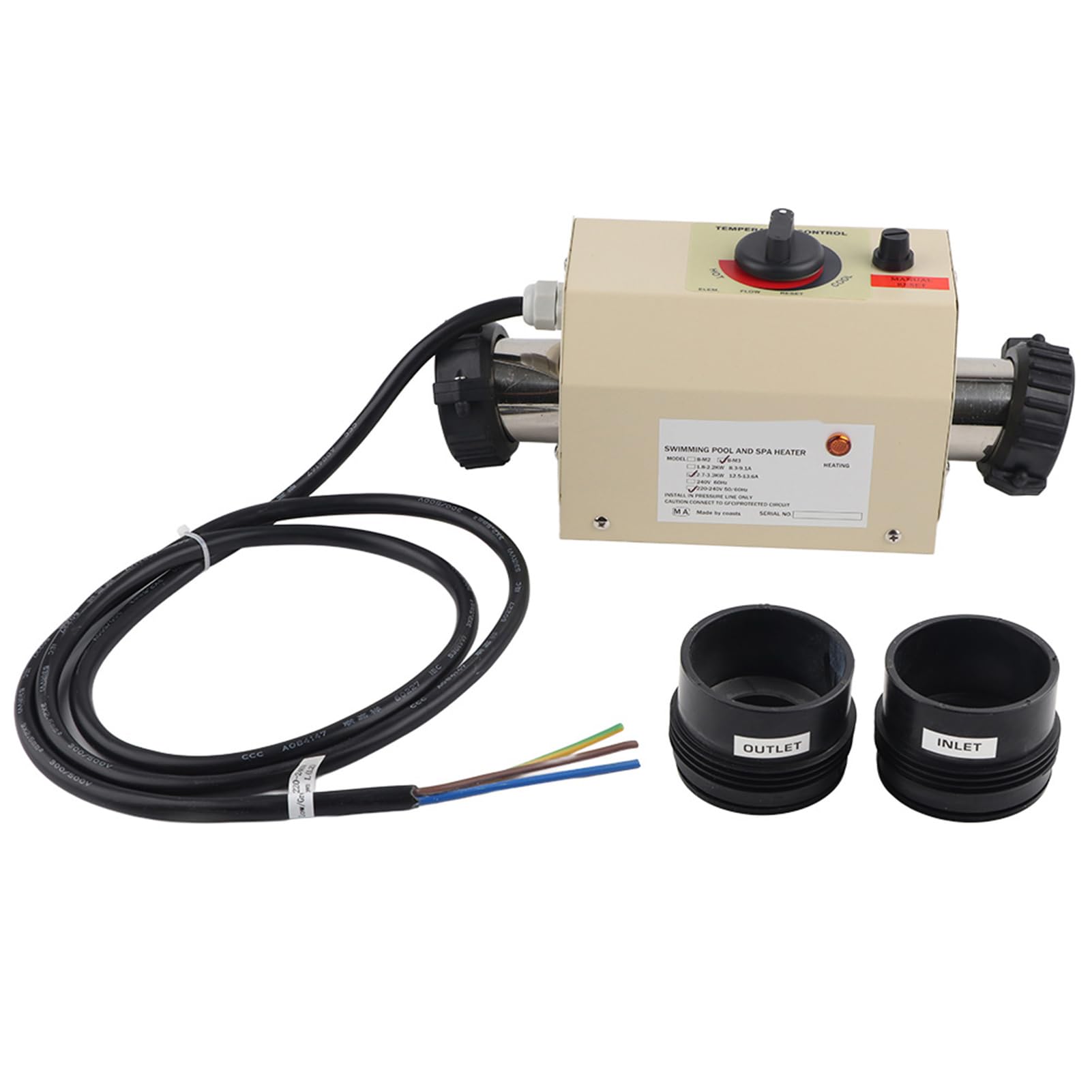 MINI TERMOSTATO CALENTADOR DE AGUA PARA PISCINA MASAJE PISCINA SPA BAÑO (EU Style)