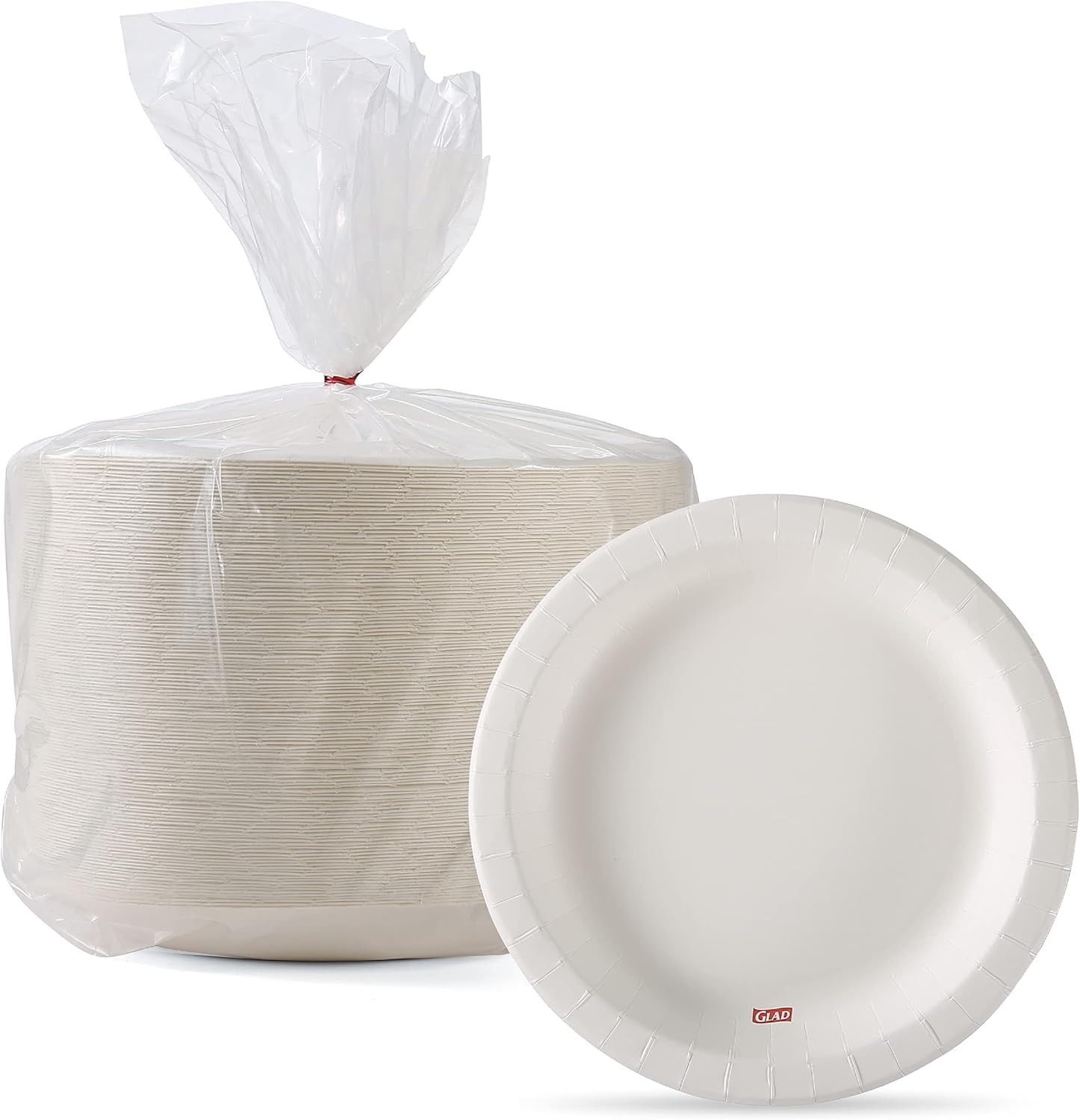 Glad Round Disposable White Paper Plates