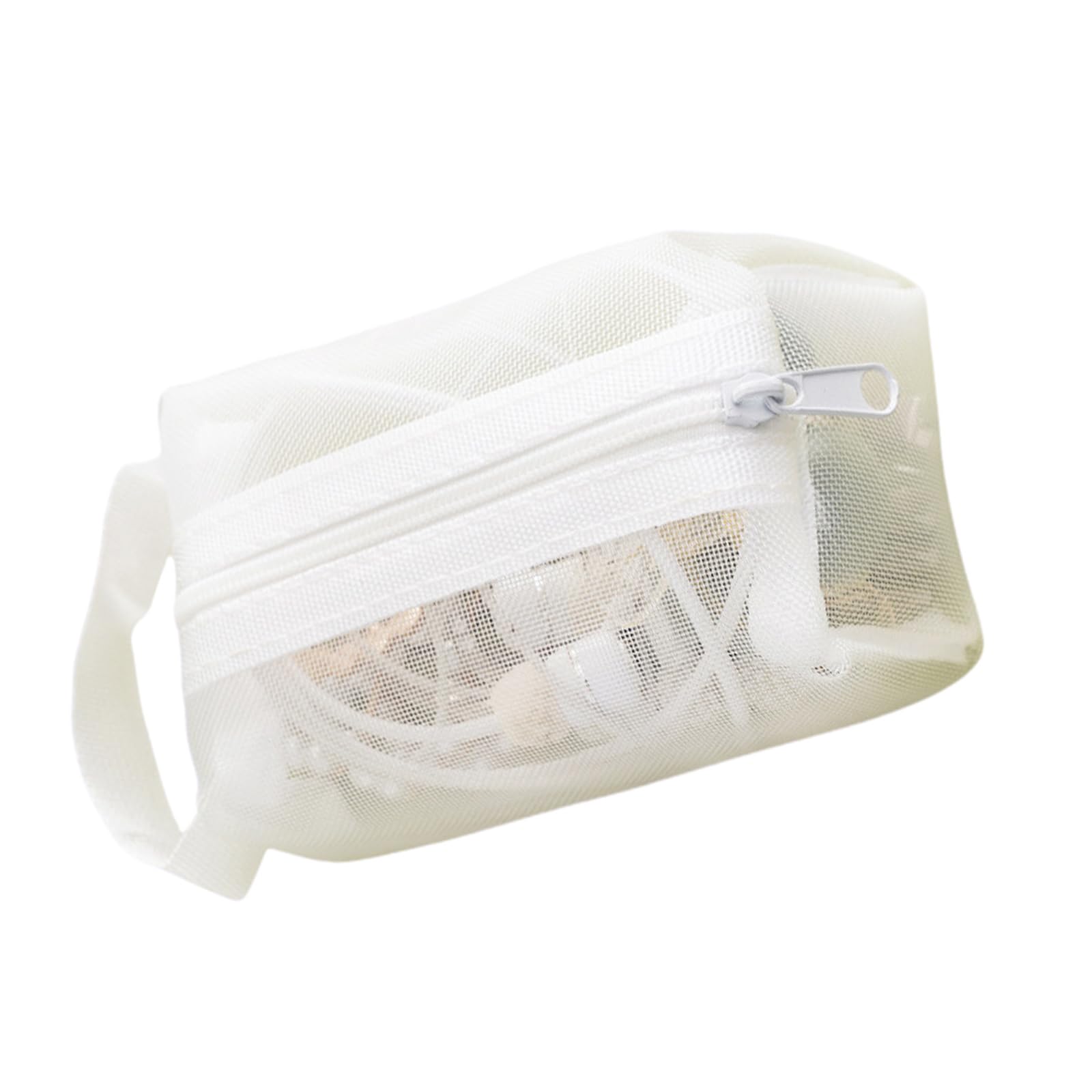 MICFENY Elegant Clear Nylon Meshes Coin Purse Small Zippered Bag for Keys and Earphones with Large Capacity Organizers Pouches