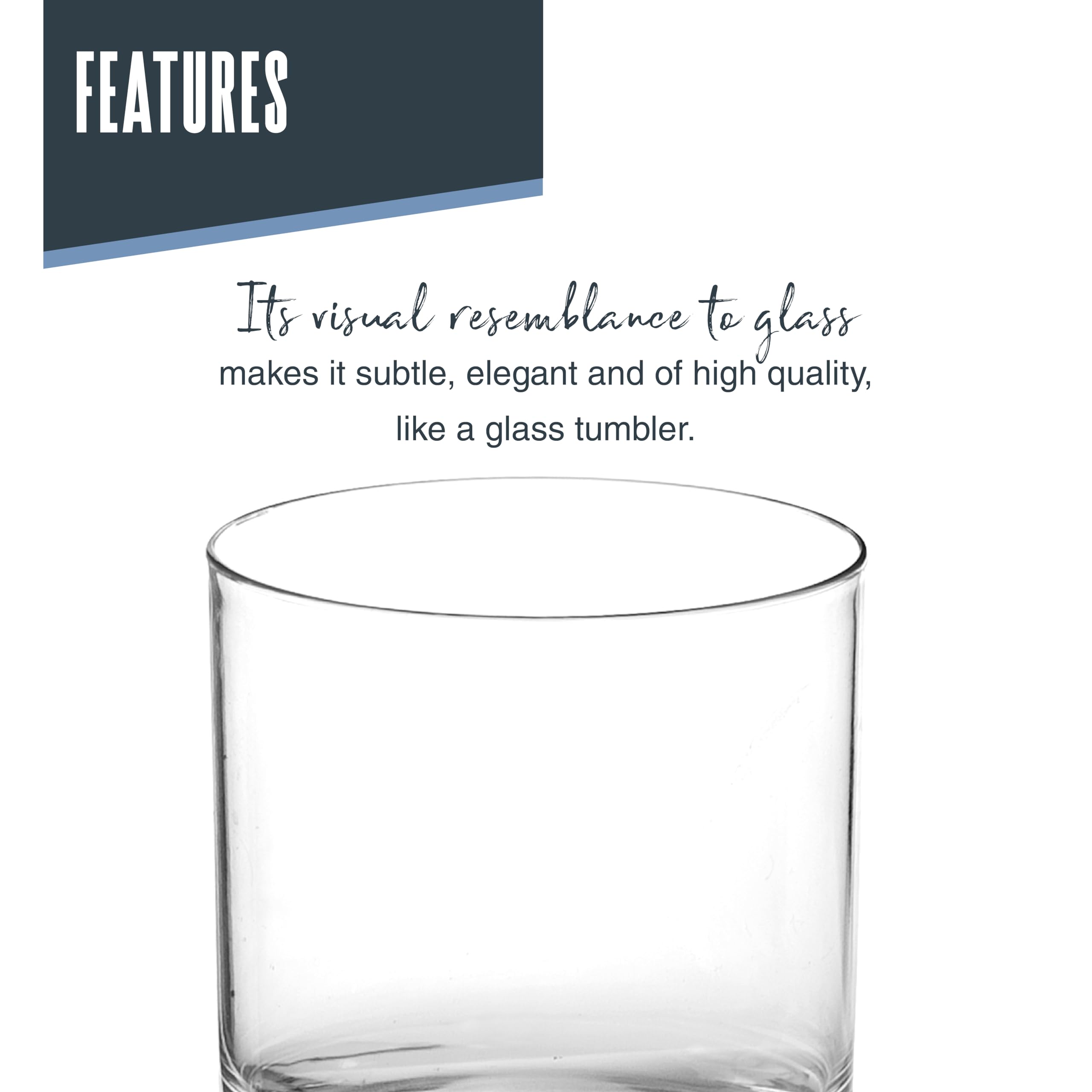 LACOR - 63141 – Set de 6 verres à whisky, Tritan, sans BPA, 400 ml, compatibles lave-vaisselle, réutilisables, polyvalents
