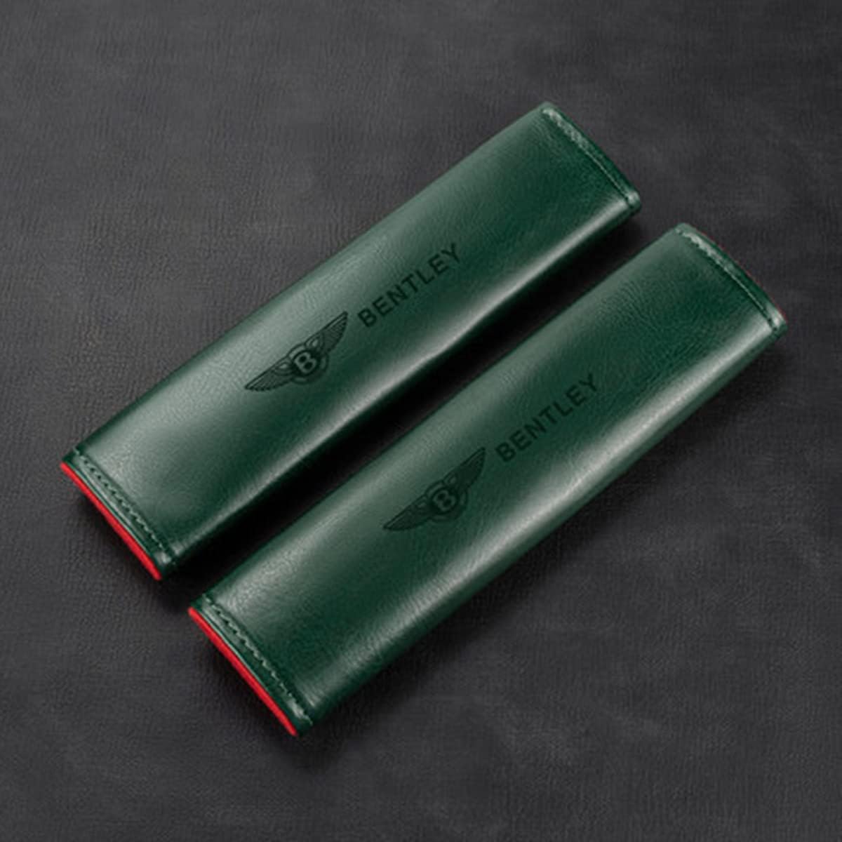 2pcs Pu Leather Car Seat Belt Pads, for Bentley Bentayga Continental Azure Flying Spur Mulsanne Brooklands, Soft Sponge Child Adult Seat Belt Shoulder Pad, Breathable Seat Belt Pad Shoulder Cover