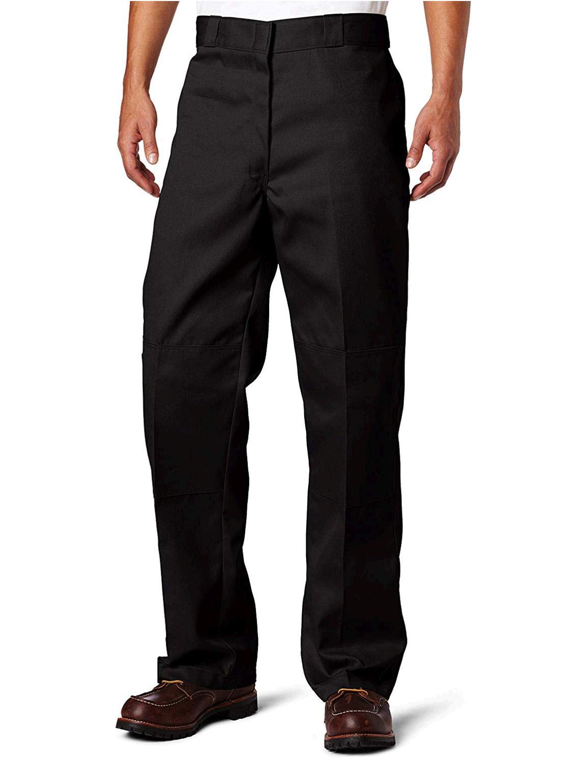 DickiesMen's Loose Fit Double Knee Work Pants – Durable Twill Utility Trousers for Construction & Warehouse, Black, 44W x 30L