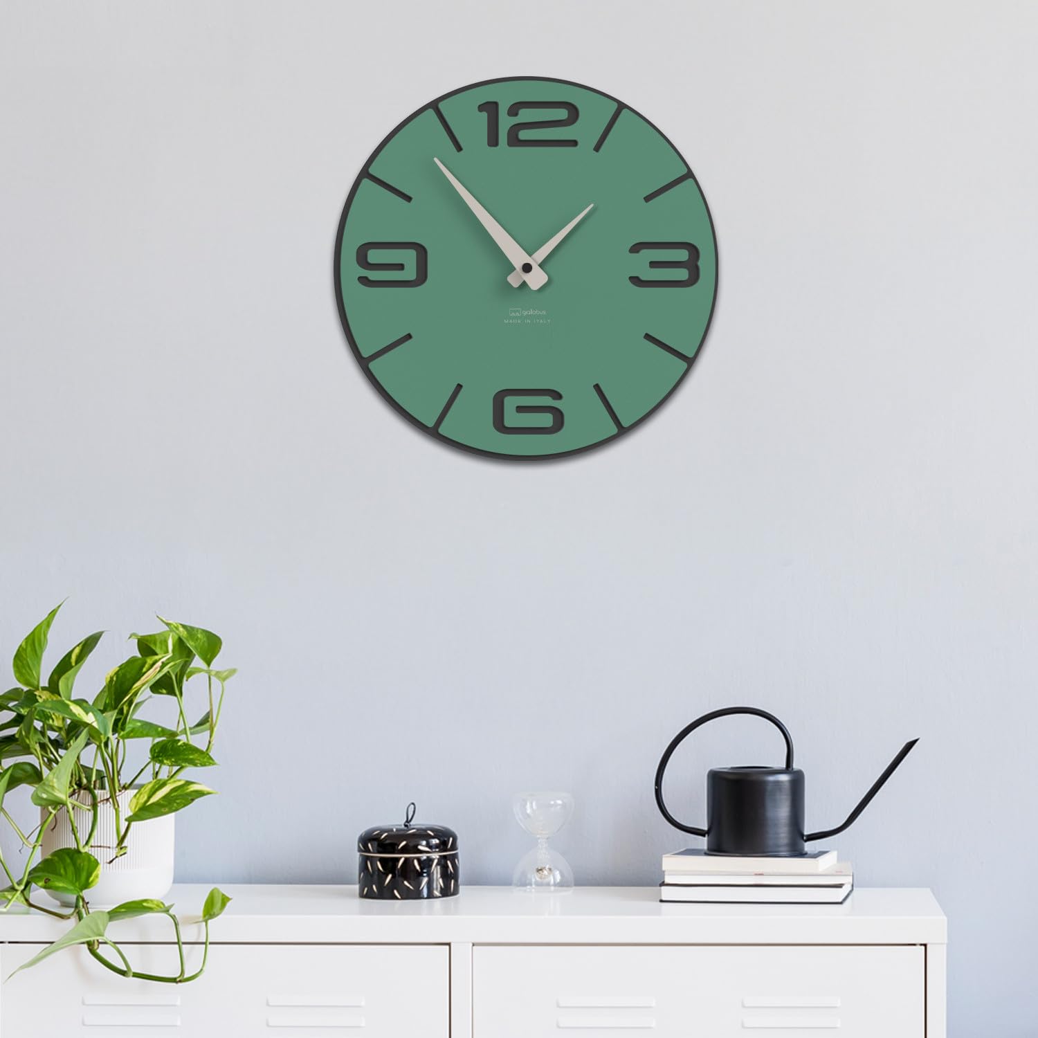 Giallobus - Reloj premium - Simple relief - Madera de MDF - Premium 45x45cm - n.20 Alexandrite - Artesano Made in Italy - Silencioso - Idea de regalo - Doble nivel moderno