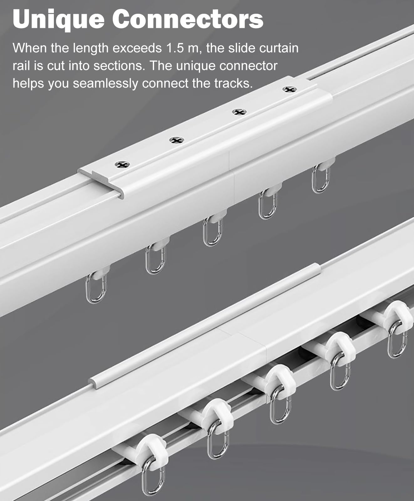 Tringle Rideau Système de Rail de Rideau en Aluminium pour Montage au Plafond Ou au Mur, Rails de Rail de Rideau Flexibles et Pliables pour Charges Lourdes, Tringle à Rideau Droite Courbée(Ceiling Mou
