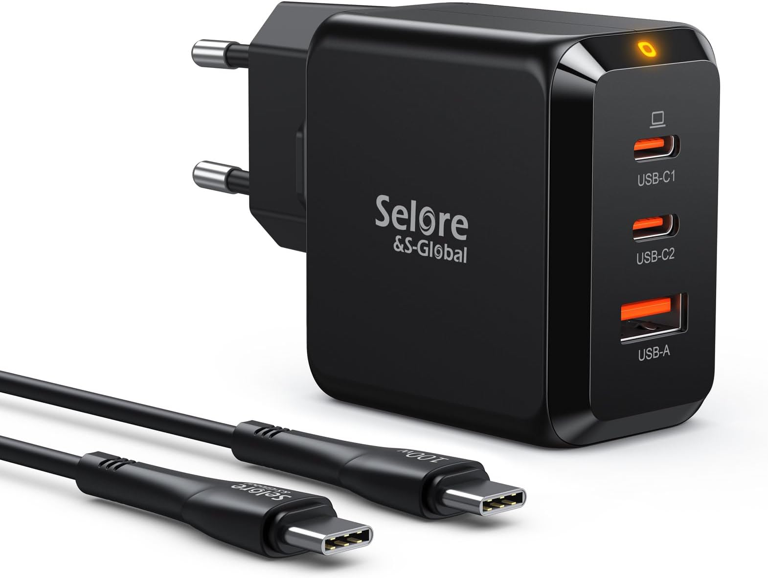 DEESOOCO USB-C-oplader, 65 W, USB C-voeding, 3-poorten, USBC-oplader, adapter met GaN, PPS PD USB-snellader, compatibel met MacBook Pro/Air, iPad, iPhone 16/15/14, Galaxy S25/S24/S23/S22 Ultra, Pixel