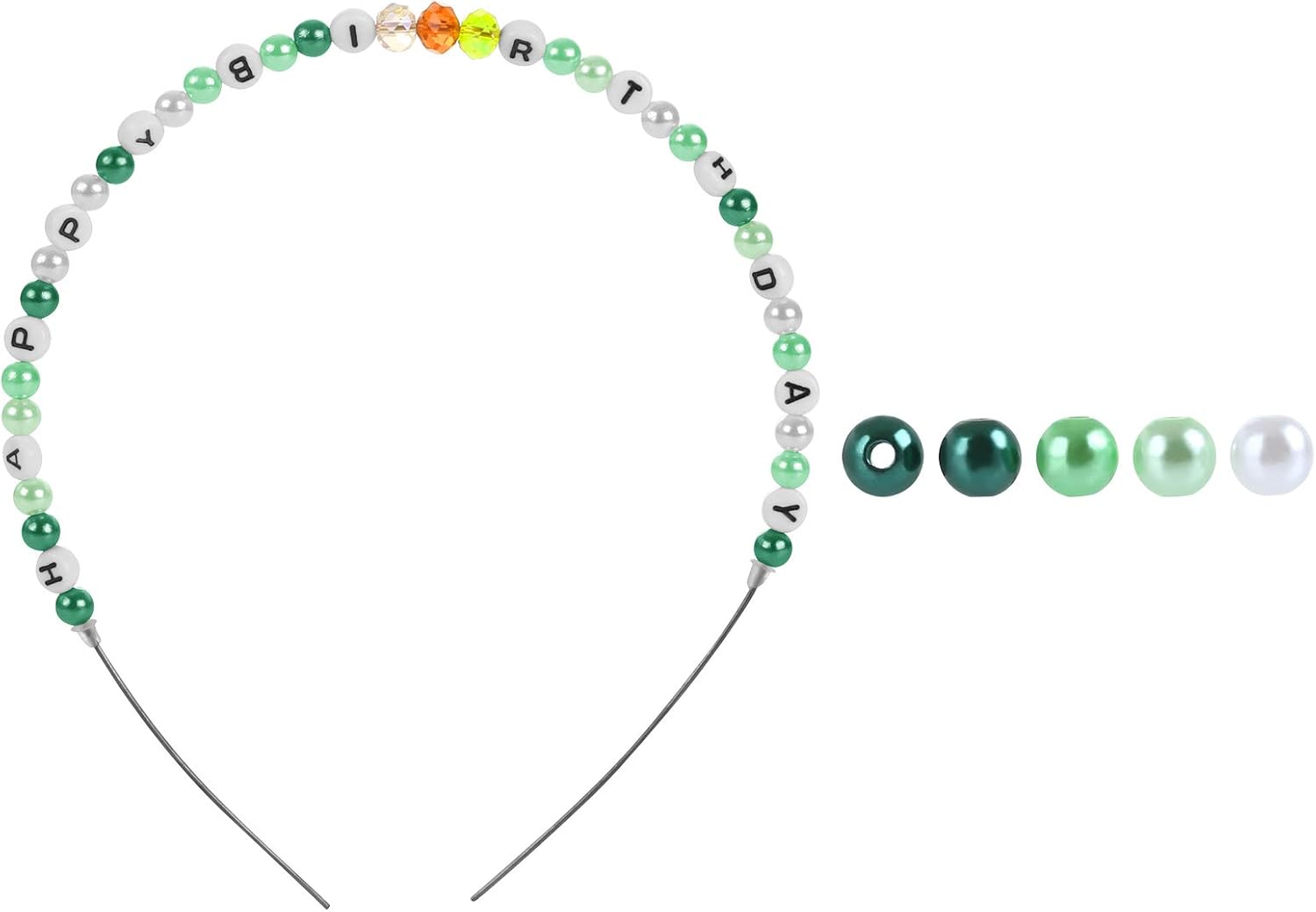 Naler 500Pcs 6MM Pearl Beads for Jewelry Making, Green&White