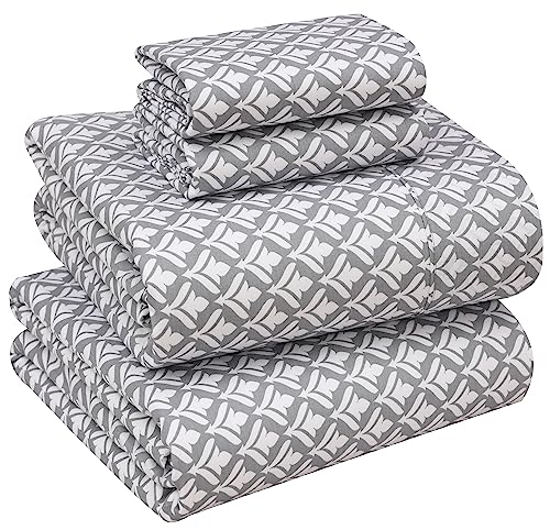 RUVANTI 100% Cotton California King Sheet Sets, 4 Pieces, Soft & Breathable Percale Weave Bedding, Deep Pocket 14", Hotel Standard, Crisp Feel & Durable Perfect Floral Sheets, Idiomatic Expression