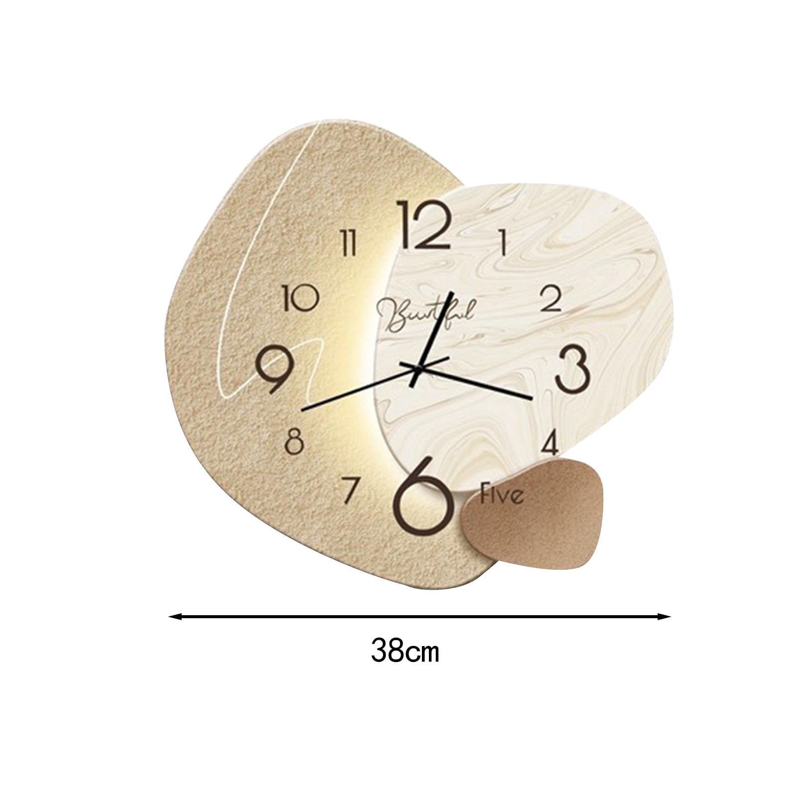 LOVIVER Wanduhr, dekorative Uhr, Holz, schlicht, geräuschlos, Durchmesser 38 cm, Moderne, stumme Uhr im nordischen Stil für den Tisch, Zuhause,