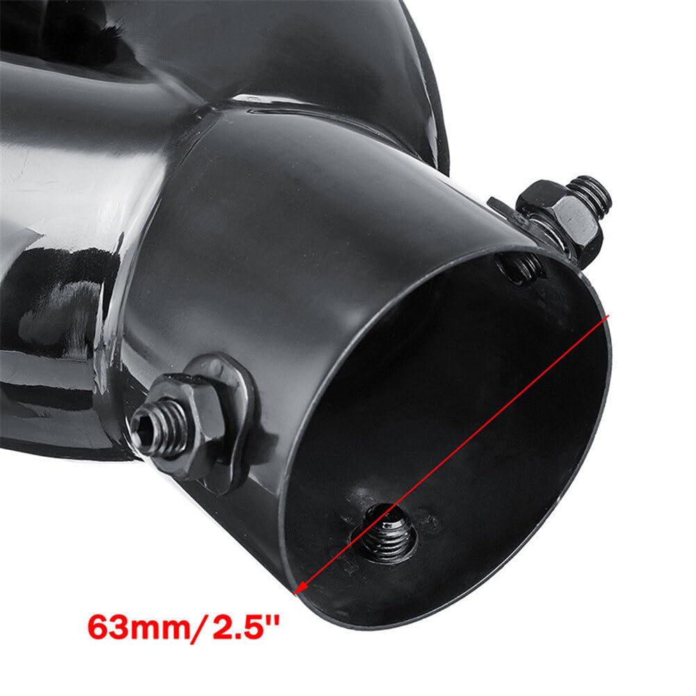 URFEDA 63 mm, podwójna rura do samochodu, uniwersalna rura wydechowa, tłumik, rura wydechowa, rura wydechowa, rura wydechowa, rura wydechowa, wygięta, podwójny wylot, okrągła rura wydechowa