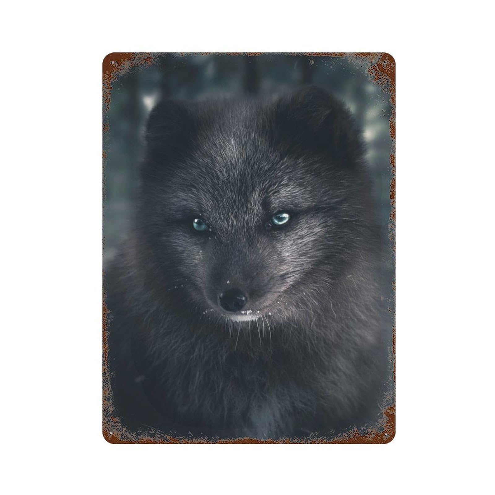 The Silver Fox Decorative Tin Sign 15.7"x11.8", for Bistro, Counter And Cafe Decor, Retro Wall Decor
