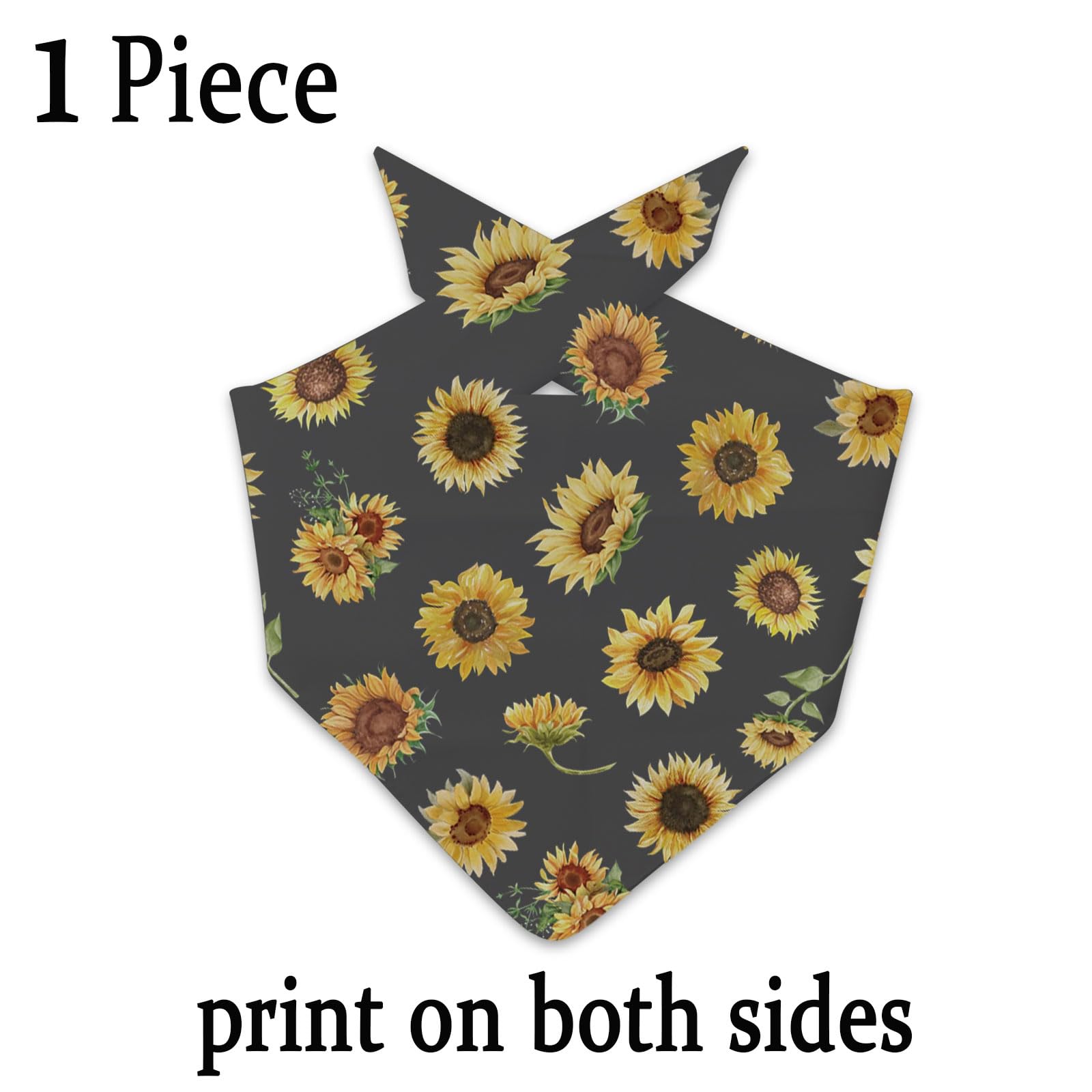 1 Piece Sunflower Tie On Scarf Summer Dog Bandana Sunflower Lovers Gift Spring Dog Scarf (Sunflower D UK) - Image 2