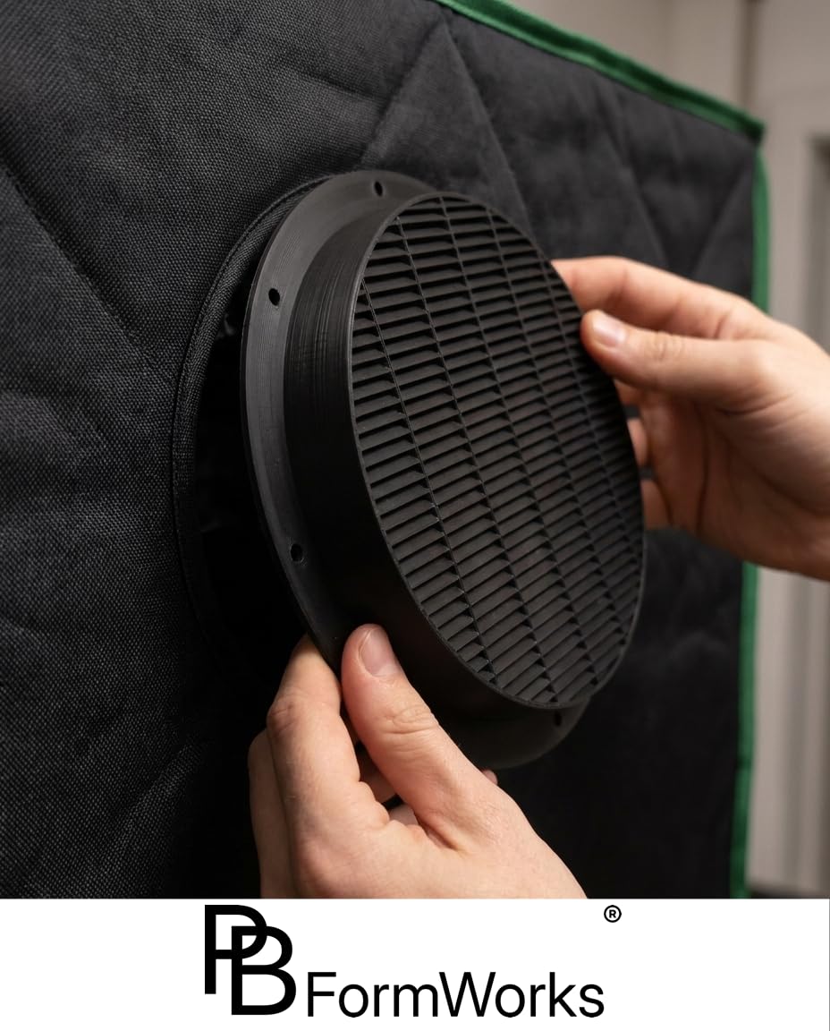 Lichtfalle 200mm Gen 2 lichtdichtes Zuluftgitter für Growbox & Growzelt | Für 200mm Systeme · Schwarz · 100 % lichtdicht & strömungsoptimiert · Growbox, Growzelt, Belüftung, Indoor-Anzucht