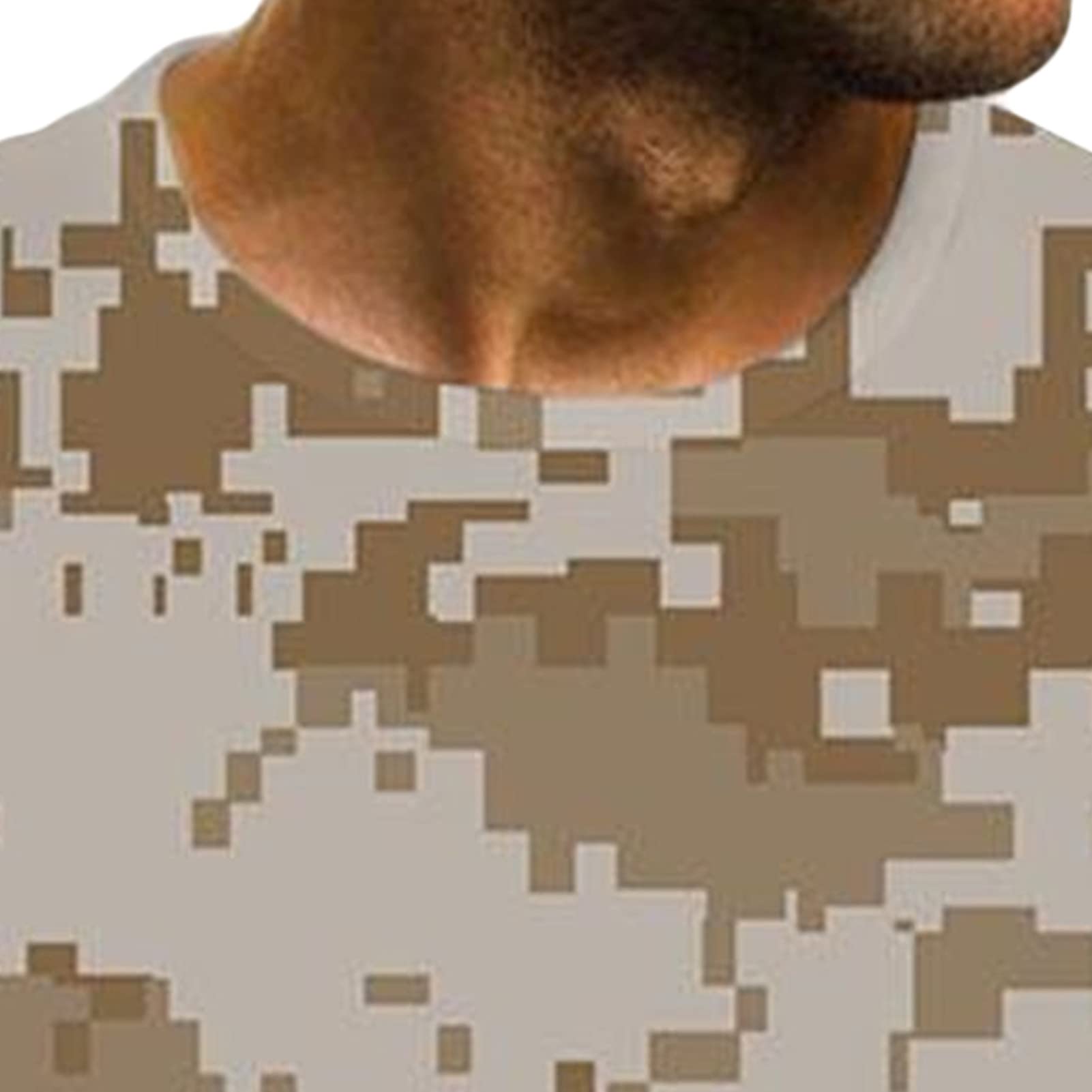 Men's Camo Crewneck Athletic T-Shirt Stretchy Camouflage Short Sleeve Shirts Soft Workout Military Pullover Tees (Khaki,4X-Large)