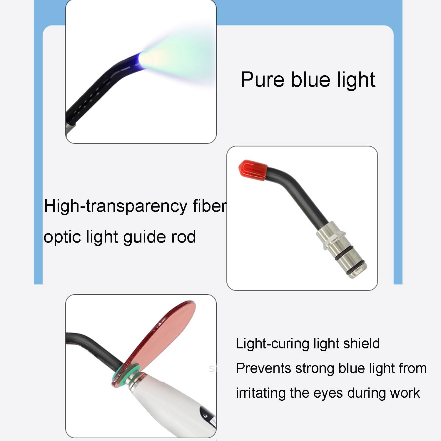 Lampe De Polymérisation À LED Haute Puissance 5W, pour Colle pour Brackets & Résines, Lumière Photosensible pour la Solidification des Matériaux Dentaires, Outil 3 Modes avec Base de Charge