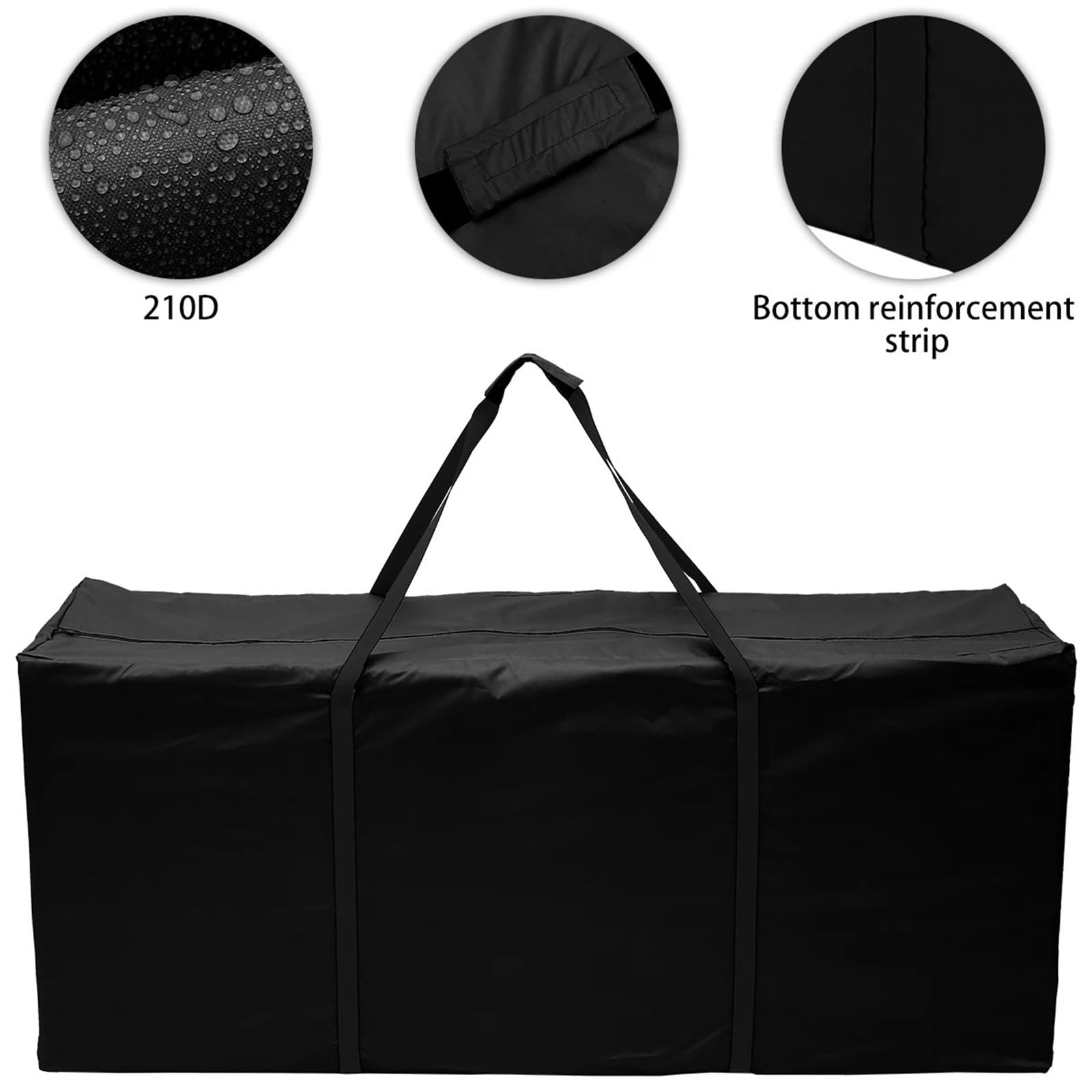 Custodia for bagagliaio for cuscino for mobili da giardino for esterno con cerniera impermeabile in tessuto Oxford resistente agli strappi 210D Per Cuscini(173X76X51cm)