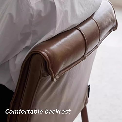 Miniatura 4 de JKGHK - Sillas de comedor, sillas de cocina tapizadas, silla de comedor sin brazos, silla auxiliar de piel sintética con patas de metal, para