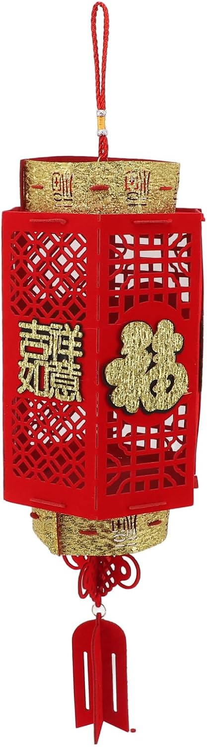 Chinese New Year 3D Felt Red Lantern Festival Decoration for Traditional Chinese Lantern Spring Festival Home Decoration