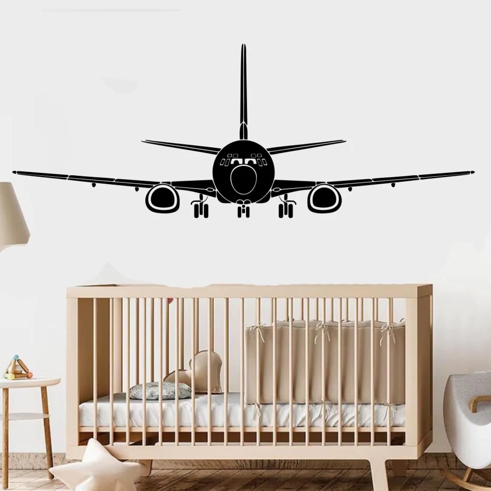 WEIMEIJIE Airplane with Eyes Airplane Wings Wall Sticker for Boys, Children, and Teenagers Playrooms, Bedrooms, and Home Decor