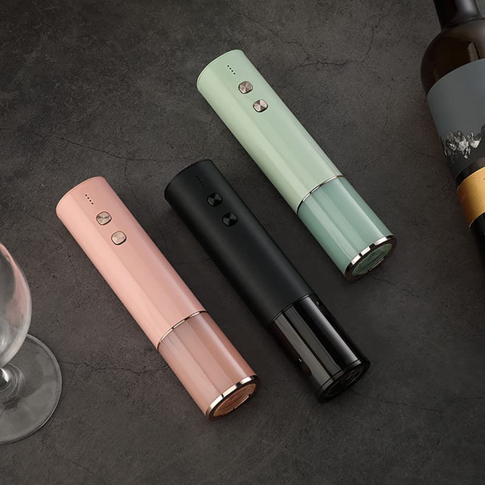 Kit de sacacorchos eléctrico para vino, sacacorchos automático recargable, cortador de papel de aluminio incluido, con cable de carga USB, adecuado para kits de regalo para amantes del vino (negro)