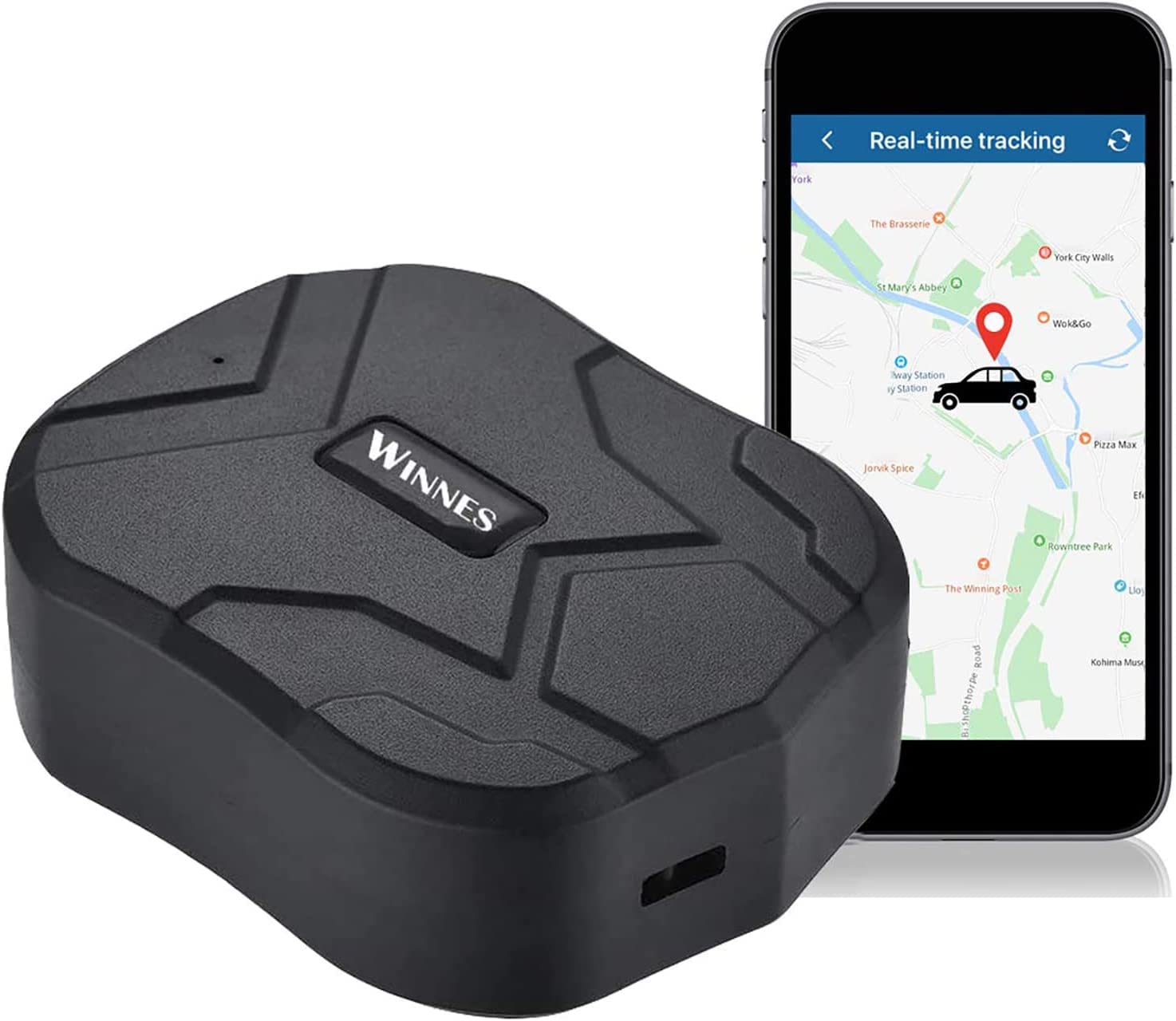 Zeerkeer Traceur GPS Voiture 10000mah Tracker GPS Clôture Géographique Aimant Construit Alarme Intelligente Multiple Historique de Navigation Traceur GPS App Geolocalisateur pour Voiture Camion Moto
