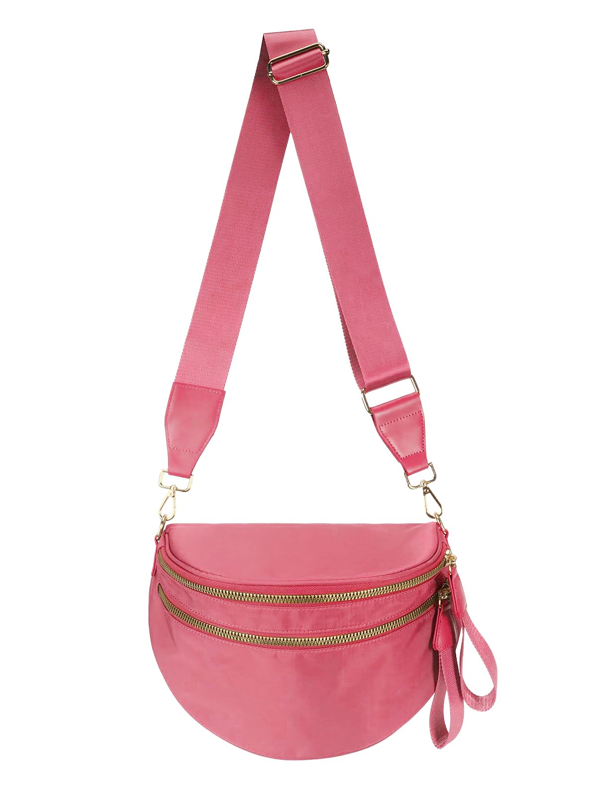 Pure Colour Crossbody Bag Bum Bag for Women,Spacious Purse Fanny Packs Belt Bag,Oversized Bum Bag (Colour Bum Bag-Watermelon Red)