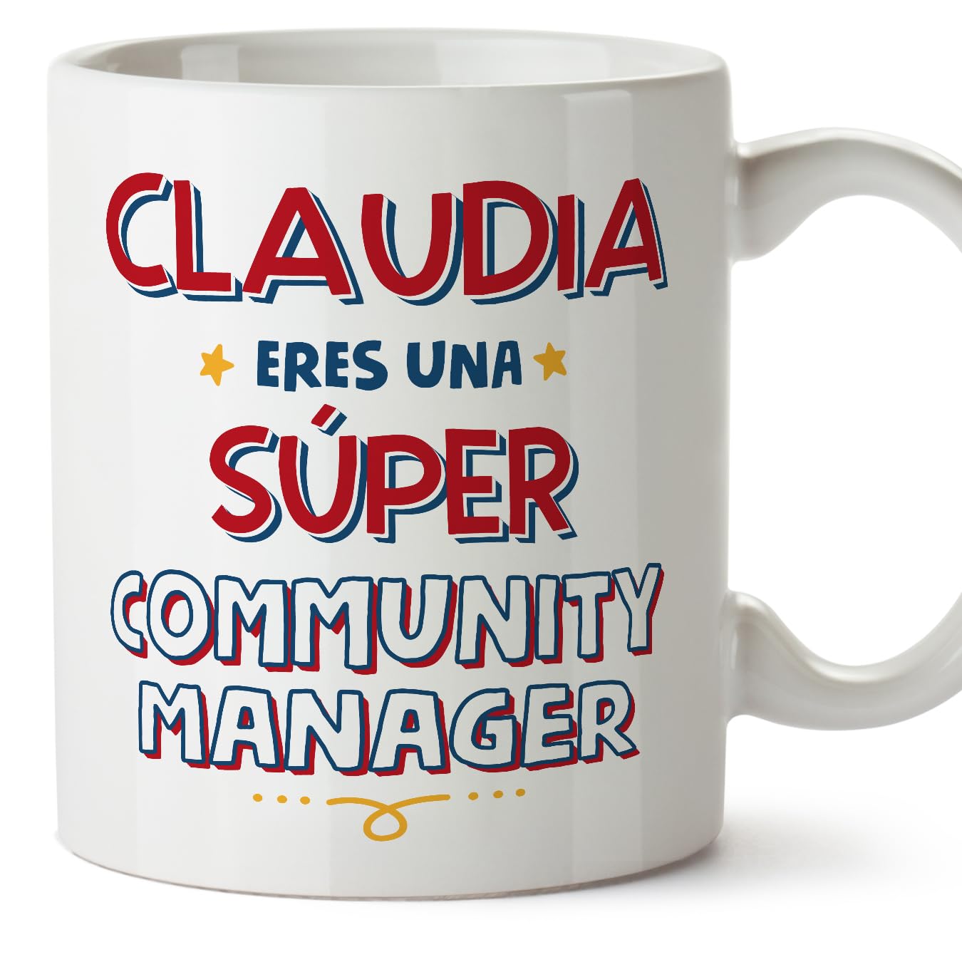 MUGFFINS Personalised Mug for Community Manager Woman - in Spanish - Eres Súper - Funny Custom Gift for Colleagues - Ceramic 11oz Mug