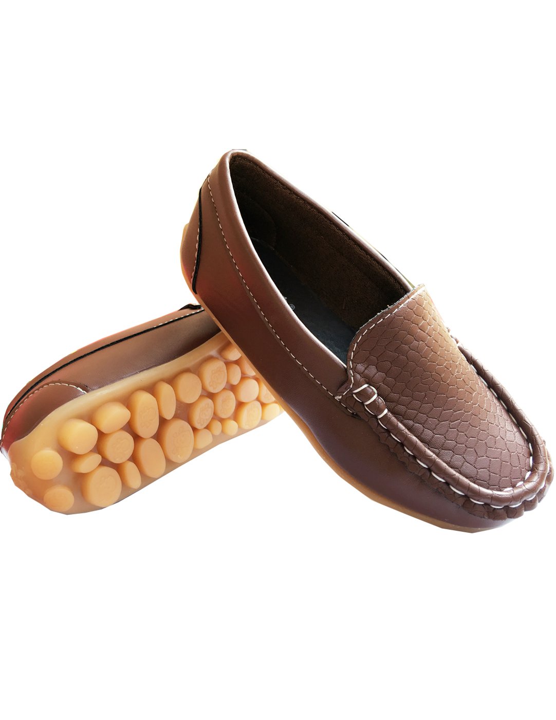 Loafers Water Resistent Slip On Split Leather Boys&Girls Oxfords-Deck Shoes/Sneakers brown 32 ¡­