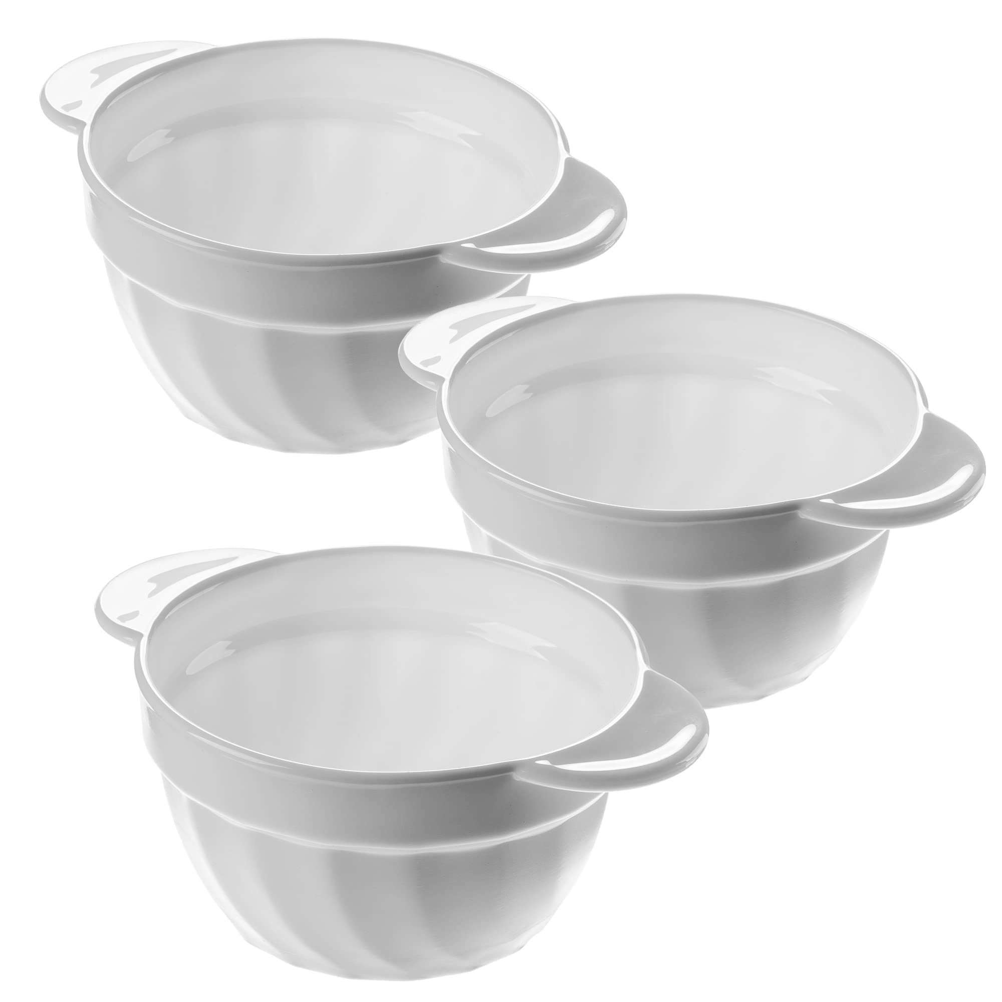 KADAX Tazas soperas, 650 ml, cuencos de cristal reforzado, 18,5 x 14 x 8 cm, cuencos para sopa con asas dobles, sopera para sopas, cremas, caldos (650 ml/3 unidades)