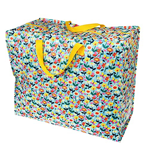 Rex London Large Storage Bag with Zip - Strong and Durable 55 x 48 x 28cm 70l - Choice of Design (Butterfly Garden)