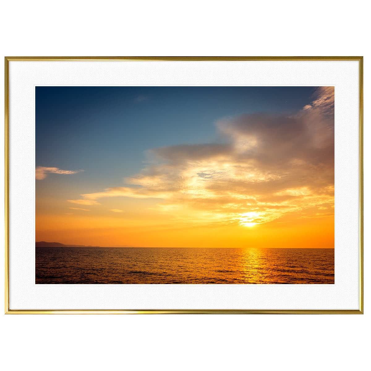 Amazon.co.jp: インテリアアート ポスター 夕日写真 夕焼けの海 AS1651