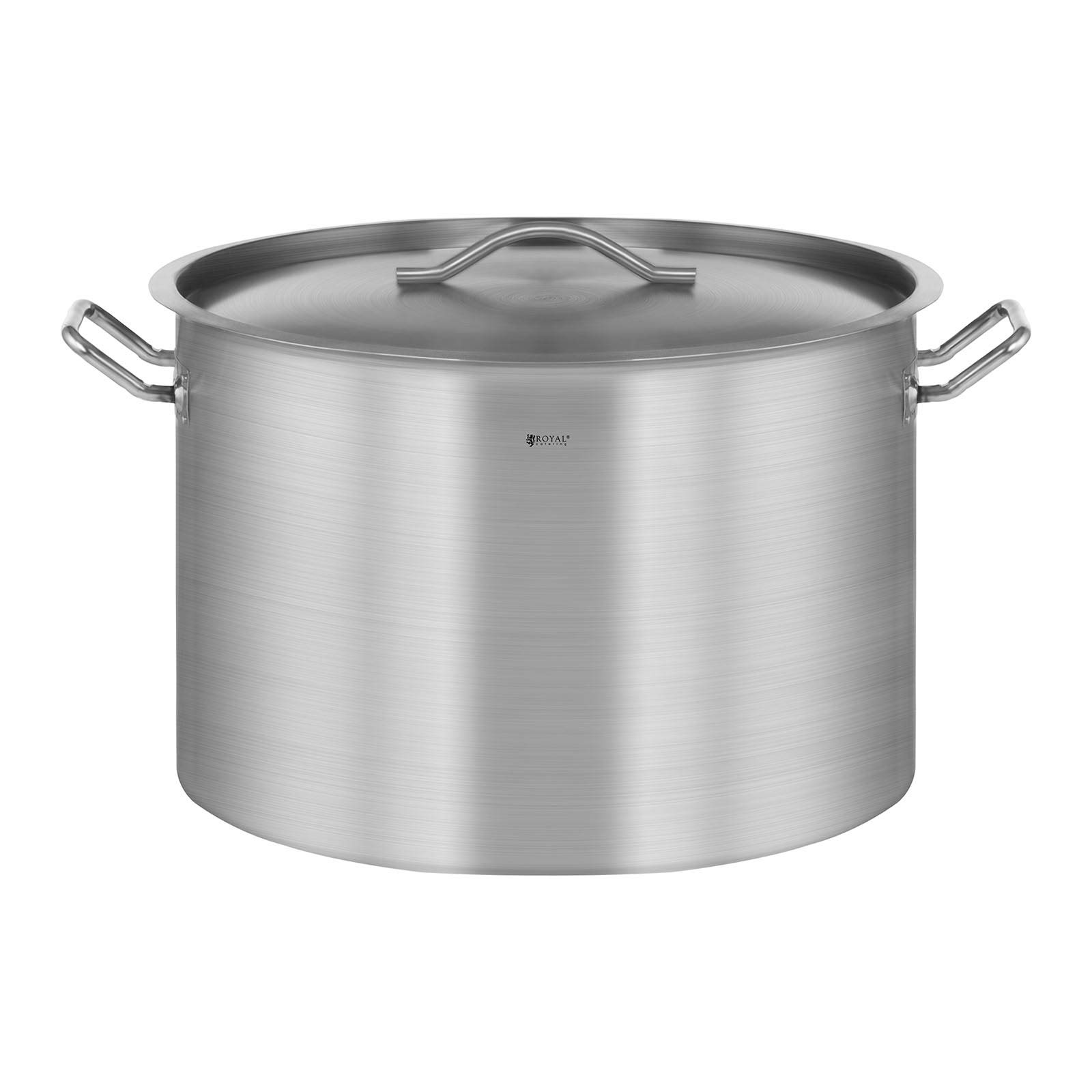 Royal Catering Kochtopf groß 106 L / 60 cm Innendurchmesser Edelstahl für alle Herdarten mit Deckel Induktion-Kochtopf Edelstahl-Topf Suppentopf Induktionstopf