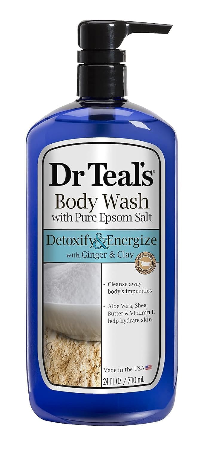 Dr Teal'sPure Epsom Salt Body Wash Detoxify & Energize with Ginger & Clay 710 ml