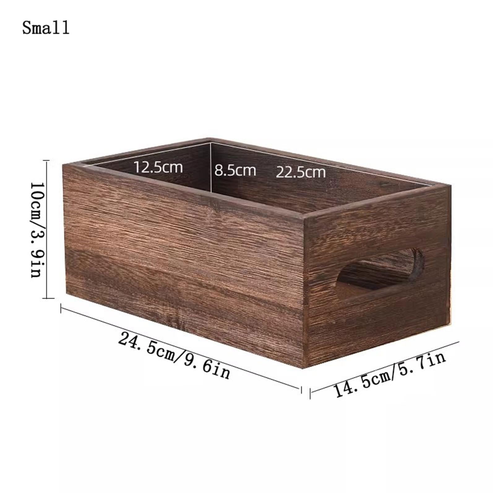 Unidad de estantería Caja organizadora de Discos Vinilo, estantería Madera con mostrador Retro, Caja Almacenamiento Asas Estantería(Pequeño)
