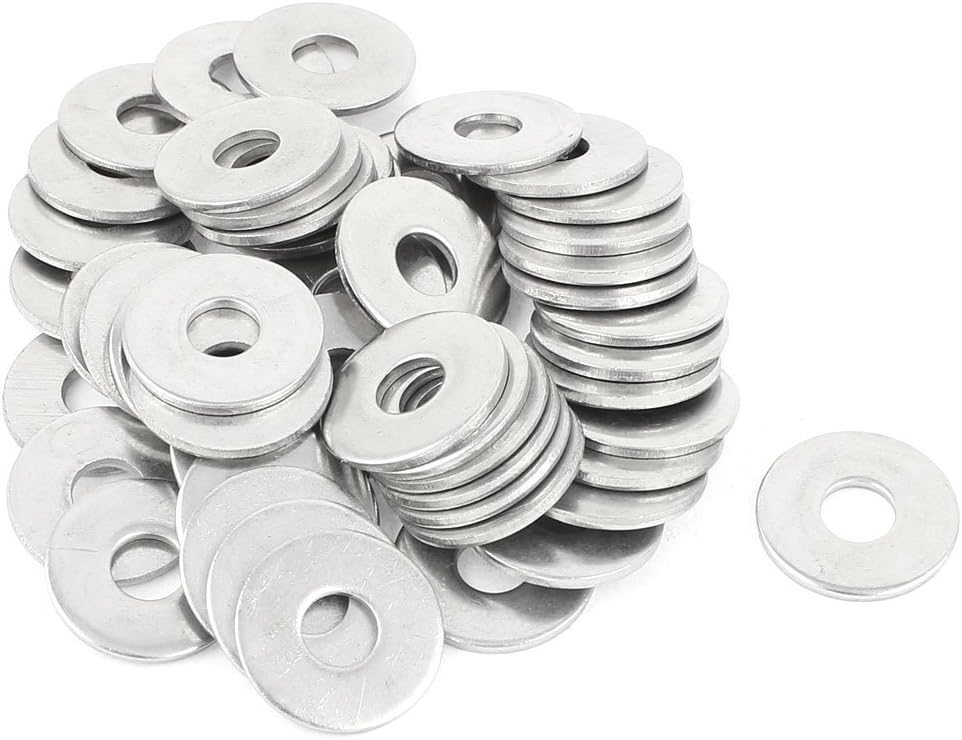 Sourcingmap Round Spacers Fasteners Metal Washers 8mmx23mmx1.9mm 50 Pcs