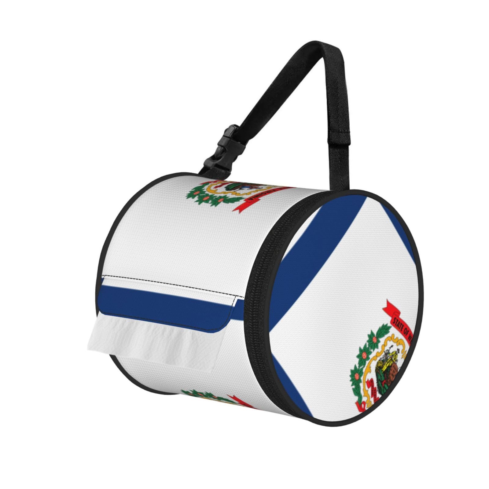 West Virginia State Flag Print Fashion Tissues Organizer Box, Hanging Tissue Holder For Purse Coins For Car Office Daily Outing