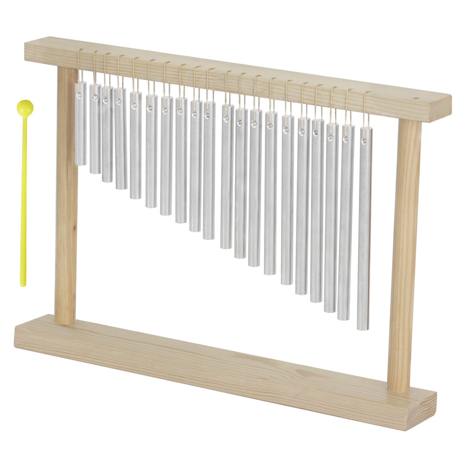 Mesa de campanillas musicales, práctica, textura de aluminio y madera, adecuada para estudio y percusión de aleación de aluminio en vivo, vientos de percusión