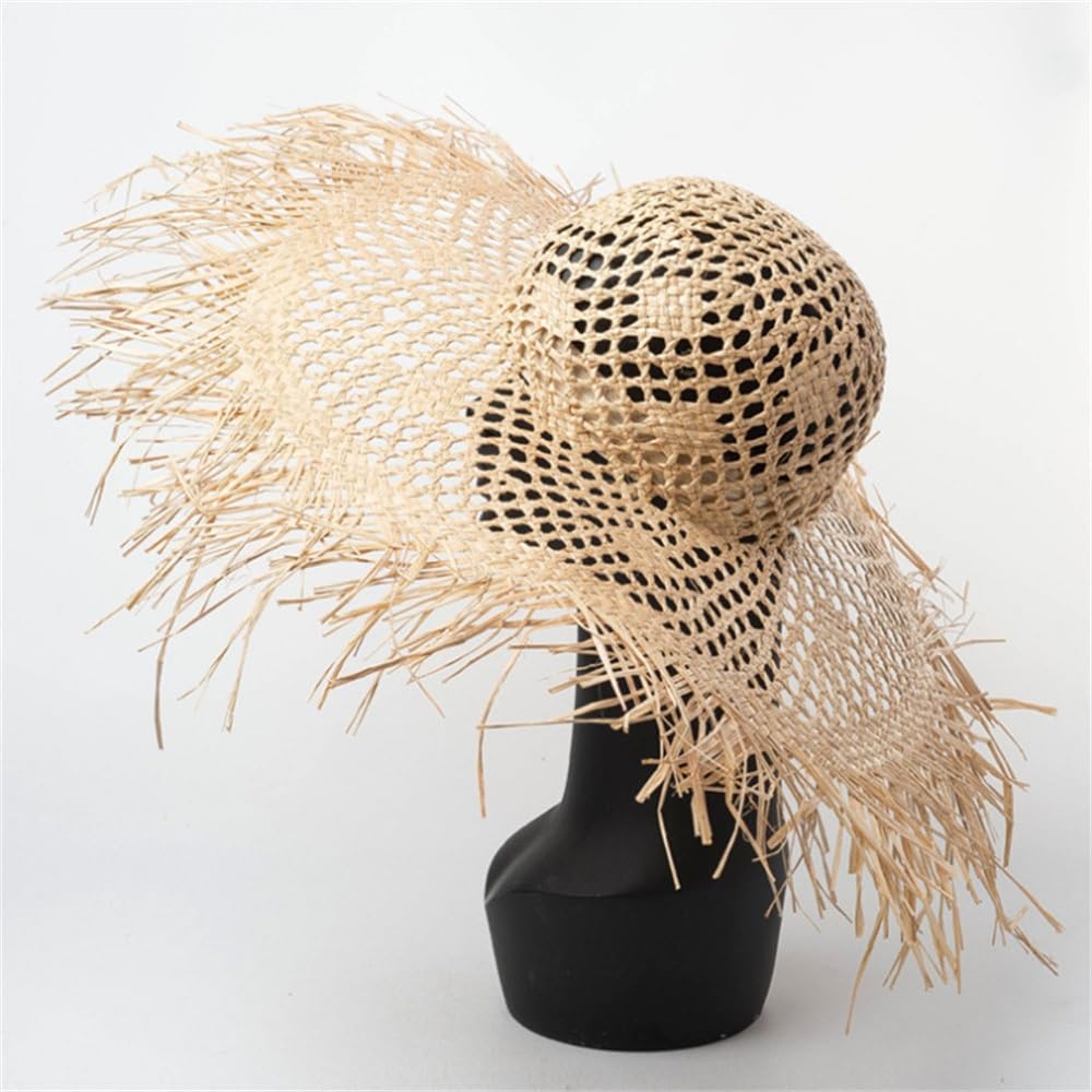 Cappello da Sole Cappelli da Sole, Cappello da Spiaggia in Paglia da Donna, Protezione Solare, attività all'aperto