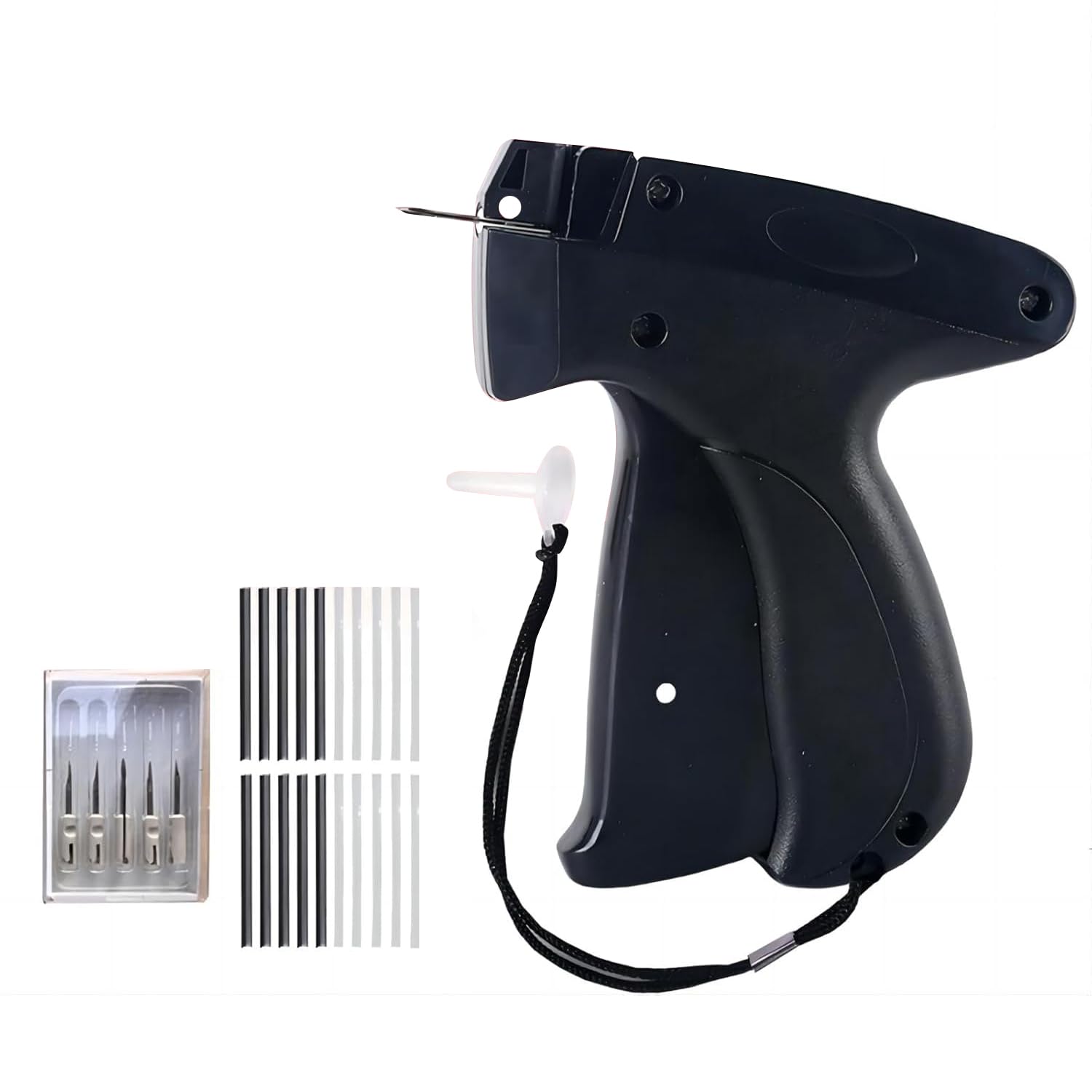 Stitcha Das Original - Fixierpistole für Namensschilder & Textilien, 1000 Nadeln inklusive， inklusive Nadeln, schnelle & sichere Befestigung ohne Nähen (Schwarz)