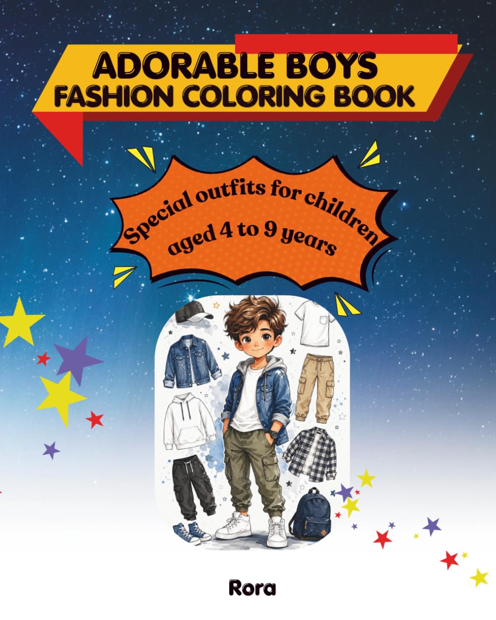 ADORABLE BOYS Fashion Coloring Book: Special outfits for children aged 4 to 9 years (The Little Atelier Collection)