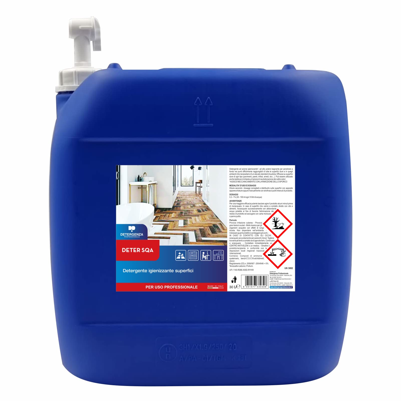DETERGENTE IGIENIZZANTE SUPERFICI Deter SQA CONCENTRATO - Tanica da 30 L