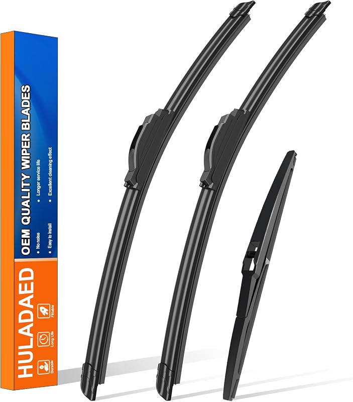 Palhetas do limpador de para-brisa HULADAED para Ford Edge 2007–2014 – 66,04 cm + 50,8 cm + 35,56 cm, conjunto com 3