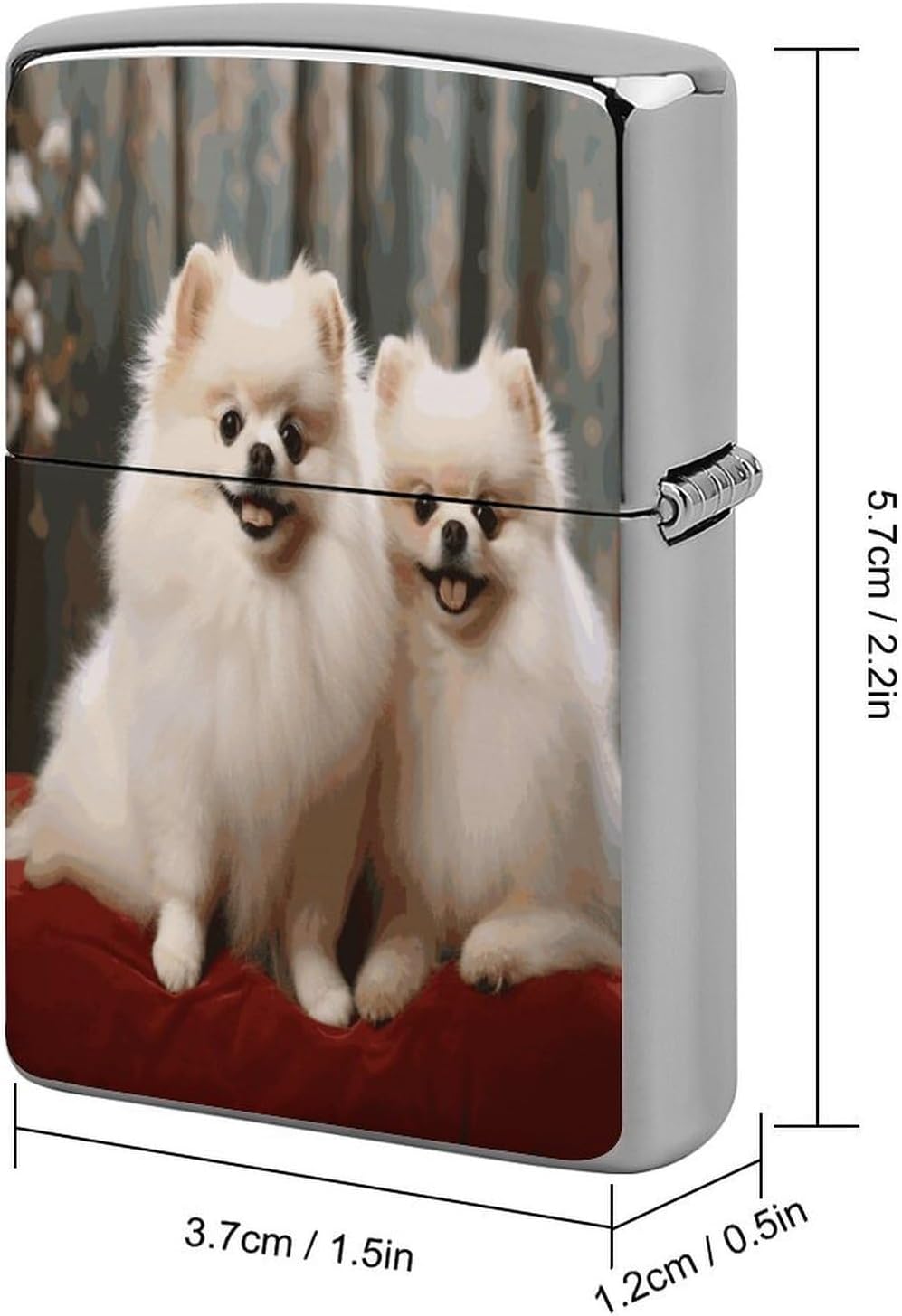 Short-haired Pomeranian Dog Metal Lighter Case Cover Lighter Sleeve